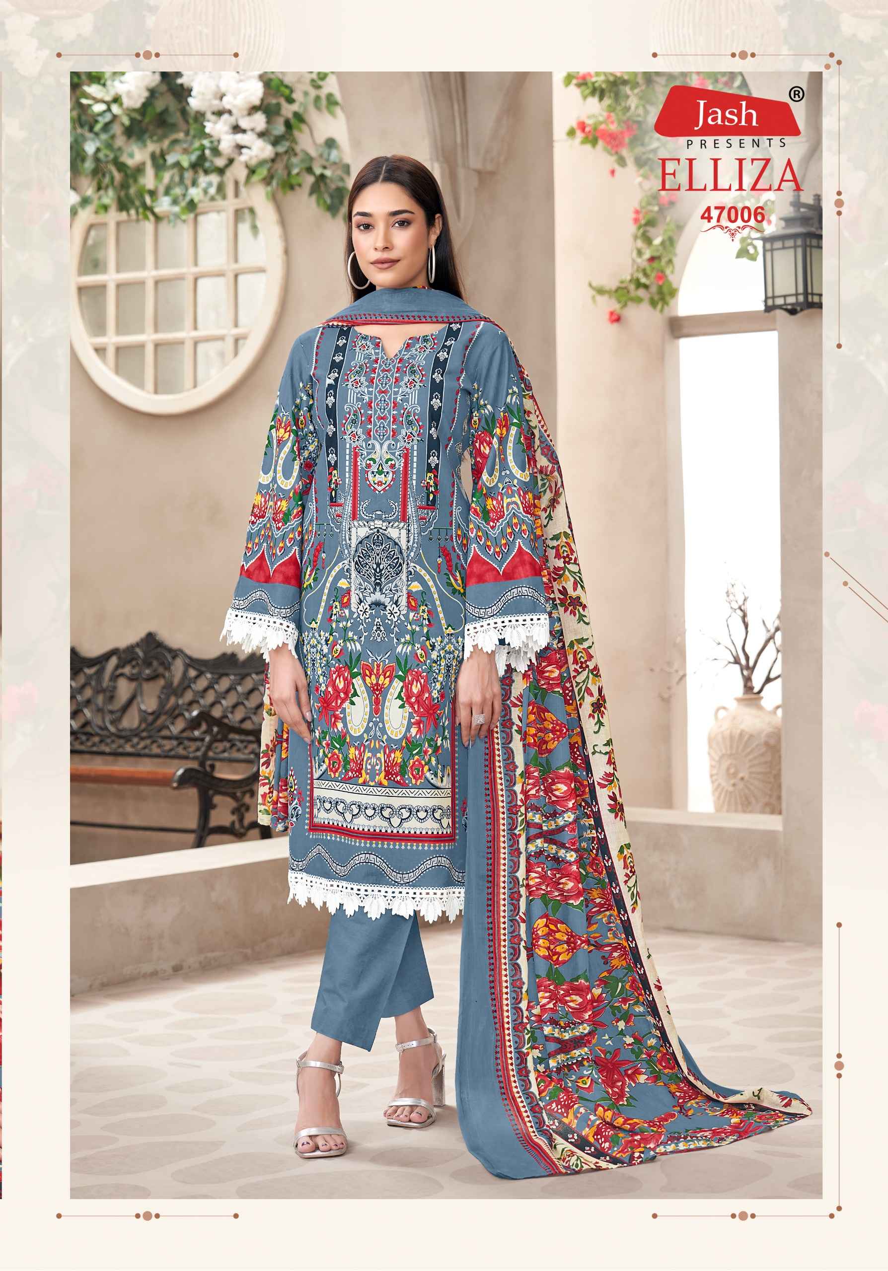 JASH ELLIZA VOL-47 PURE COTTON DRESS MATERIAL WHOLESALE PRICE ( 10 PCS CATALOGUE )