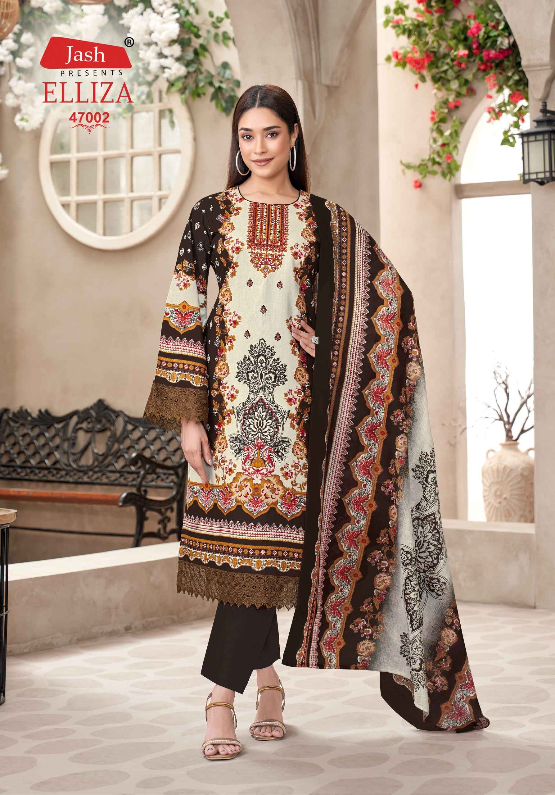 JASH ELLIZA VOL-47 PURE COTTON DRESS MATERIAL WHOLESALE PRICE ( 10 PCS CATALOGUE )