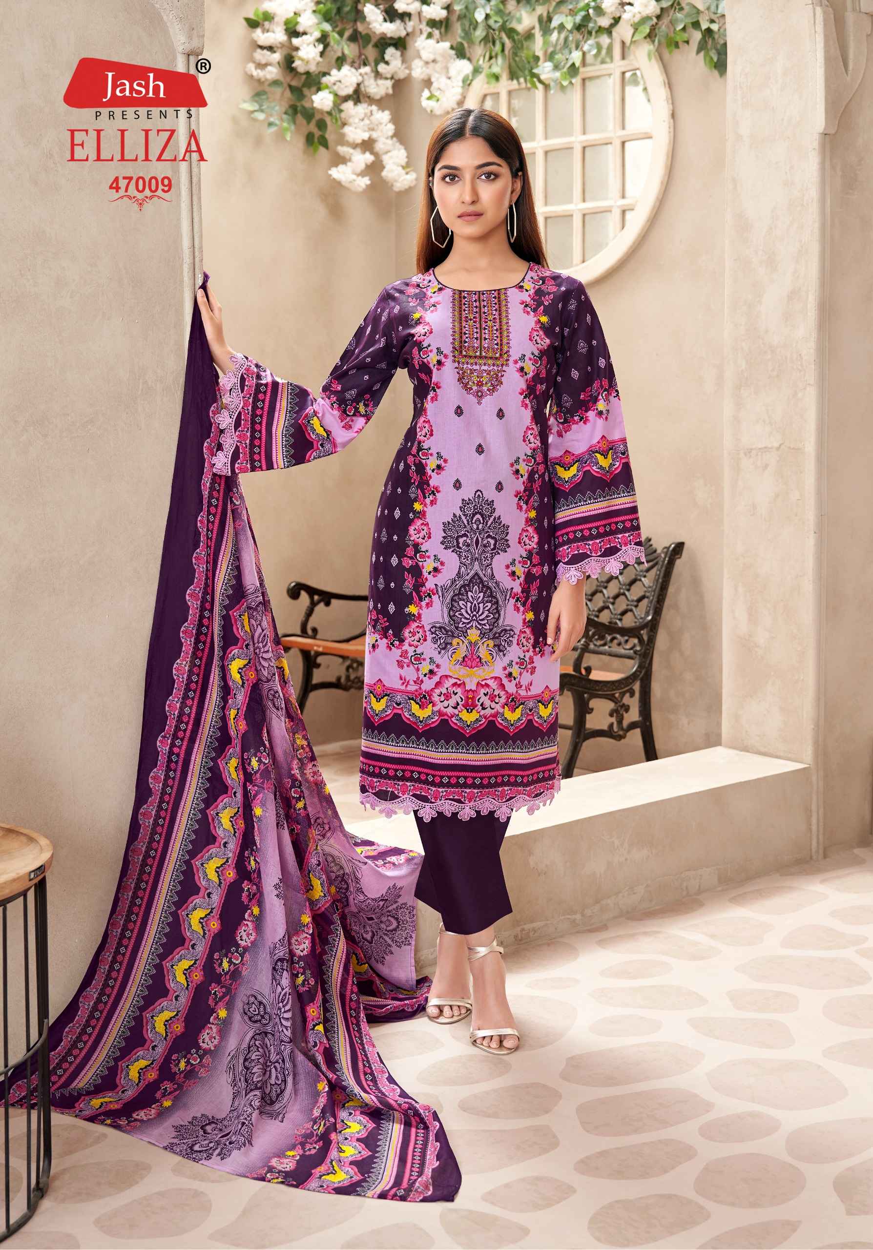 JASH ELLIZA VOL-47 PURE COTTON DRESS MATERIAL WHOLESALE PRICE ( 10 PCS CATALOGUE )