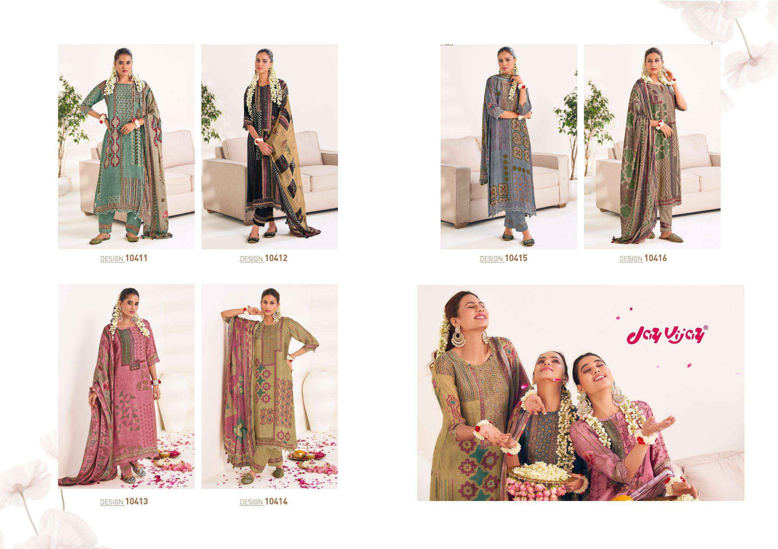 Jay Vijay Maahru Premium Bemberg Silk Designer Suit Wholesale Rate ( 6 Pcs Catalog )