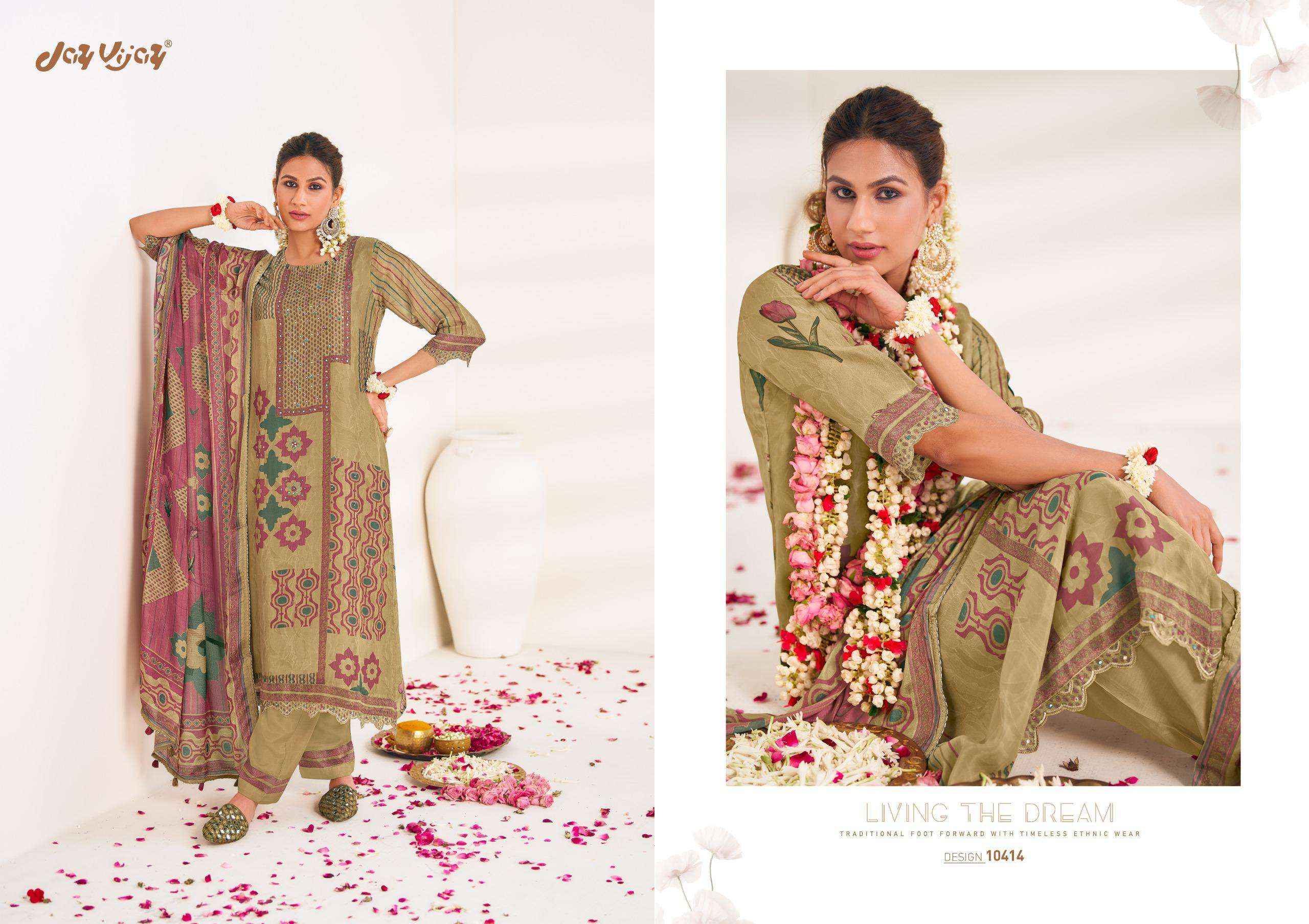 Jay Vijay Maahru Premium Bemberg Silk Designer Suit Wholesale Rate ( 6 Pcs Catalog )