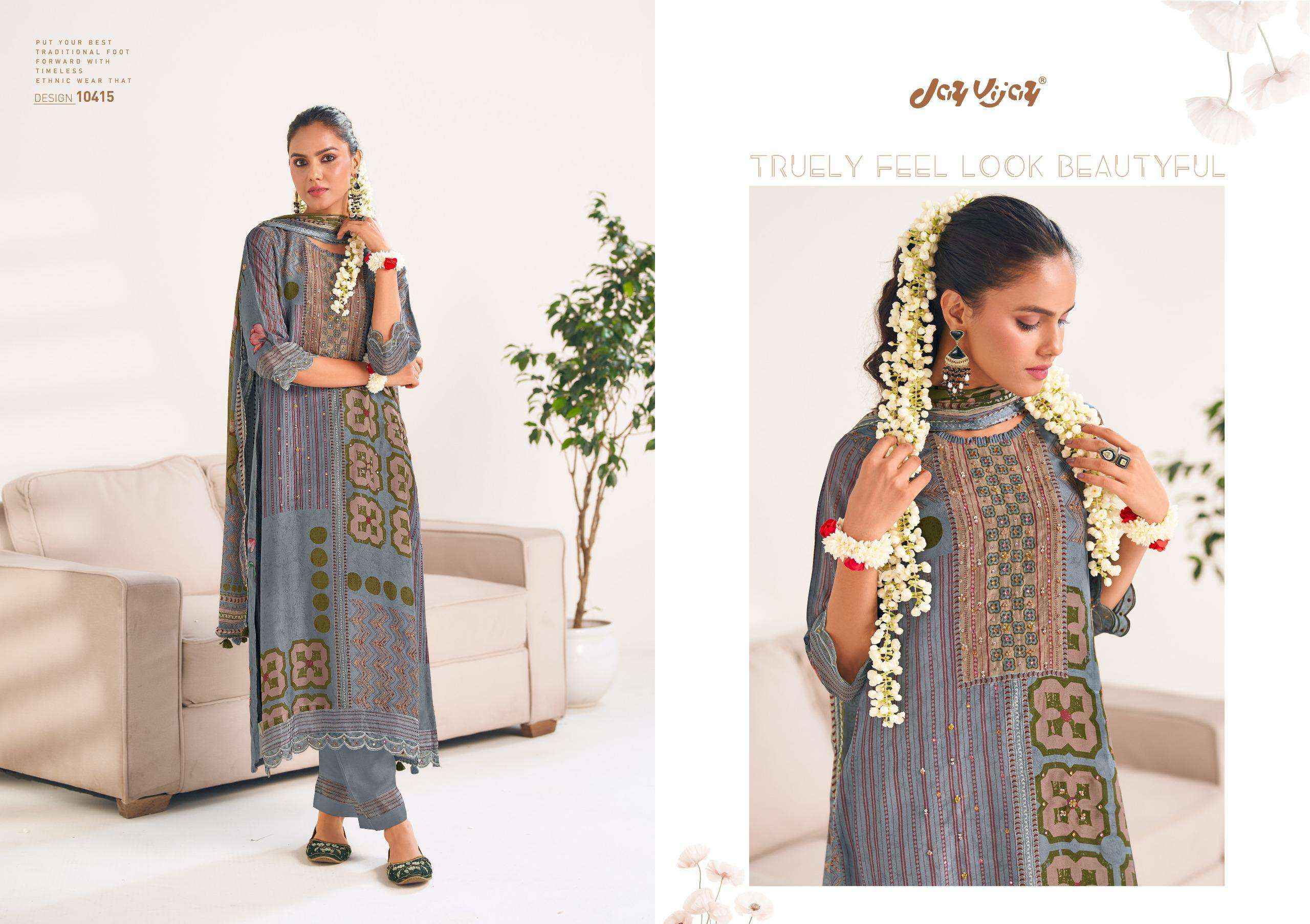 Jay Vijay Maahru Premium Bemberg Silk Designer Suit Wholesale Rate ( 6 Pcs Catalog )