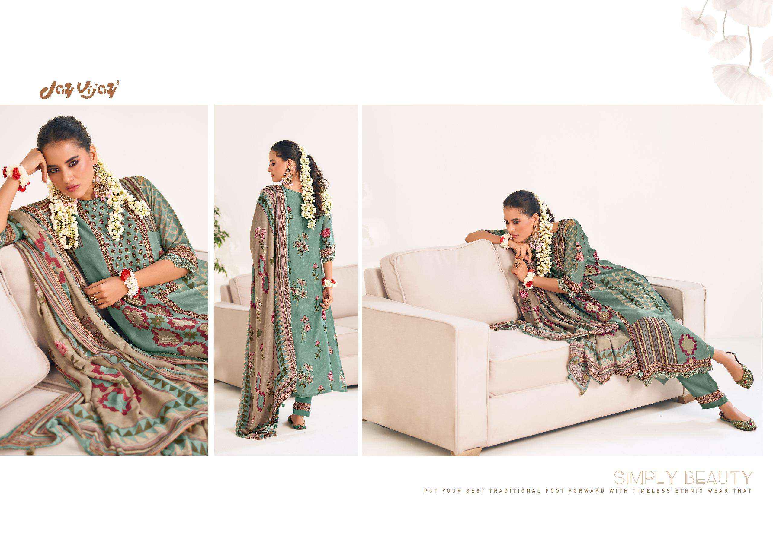 Jay Vijay Maahru Premium Bemberg Silk Designer Suit Wholesale Rate ( 6 Pcs Catalog )