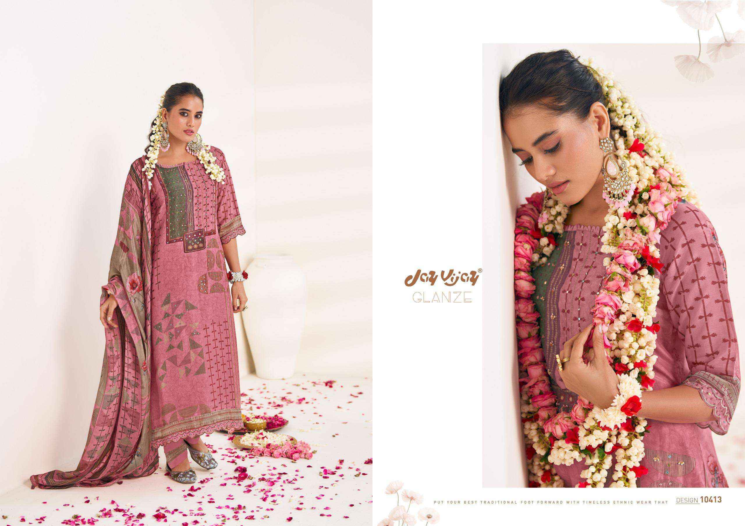 Jay Vijay Maahru Premium Bemberg Silk Designer Suit Wholesale Rate ( 6 Pcs Catalog )