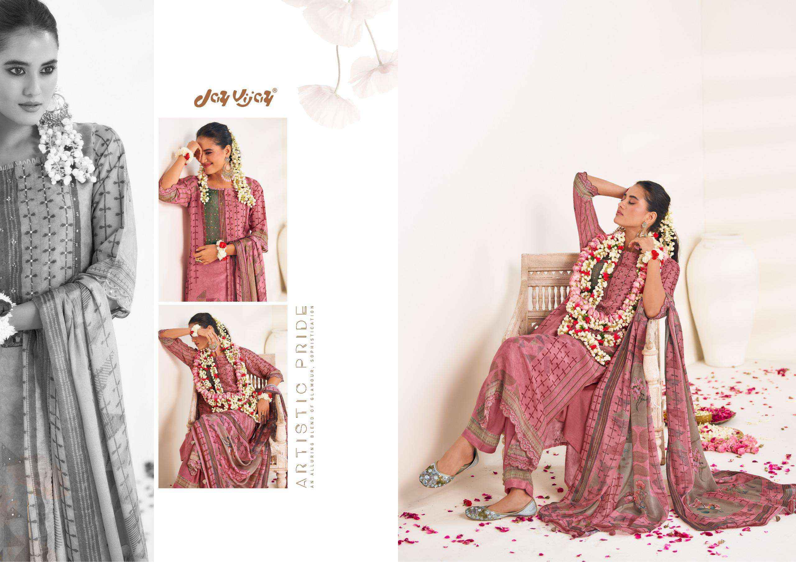 Jay Vijay Maahru Premium Bemberg Silk Designer Suit Wholesale Rate ( 6 Pcs Catalog )