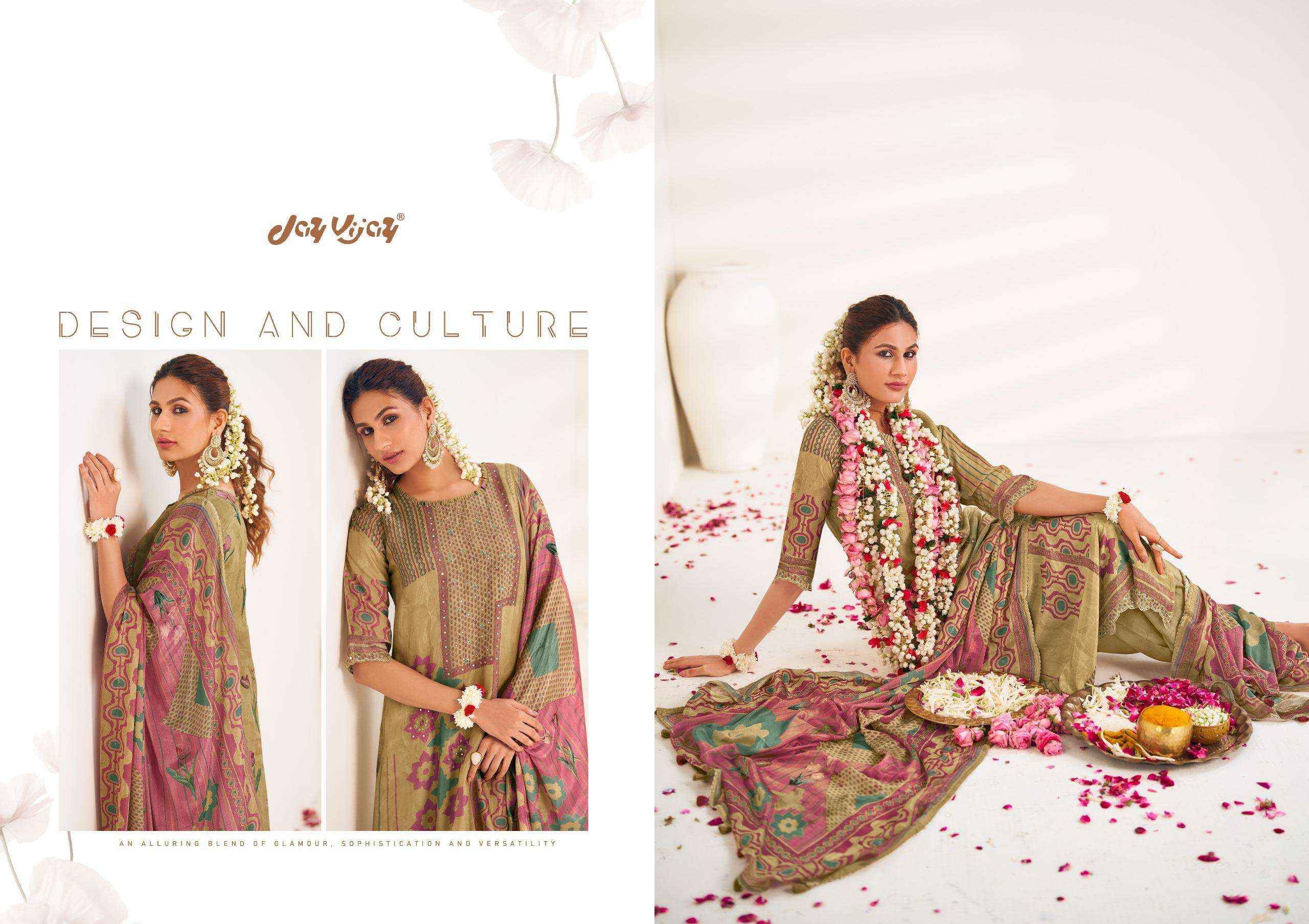 Jay Vijay Maahru Premium Bemberg Silk Designer Suit Wholesale Rate ( 6 Pcs Catalog )