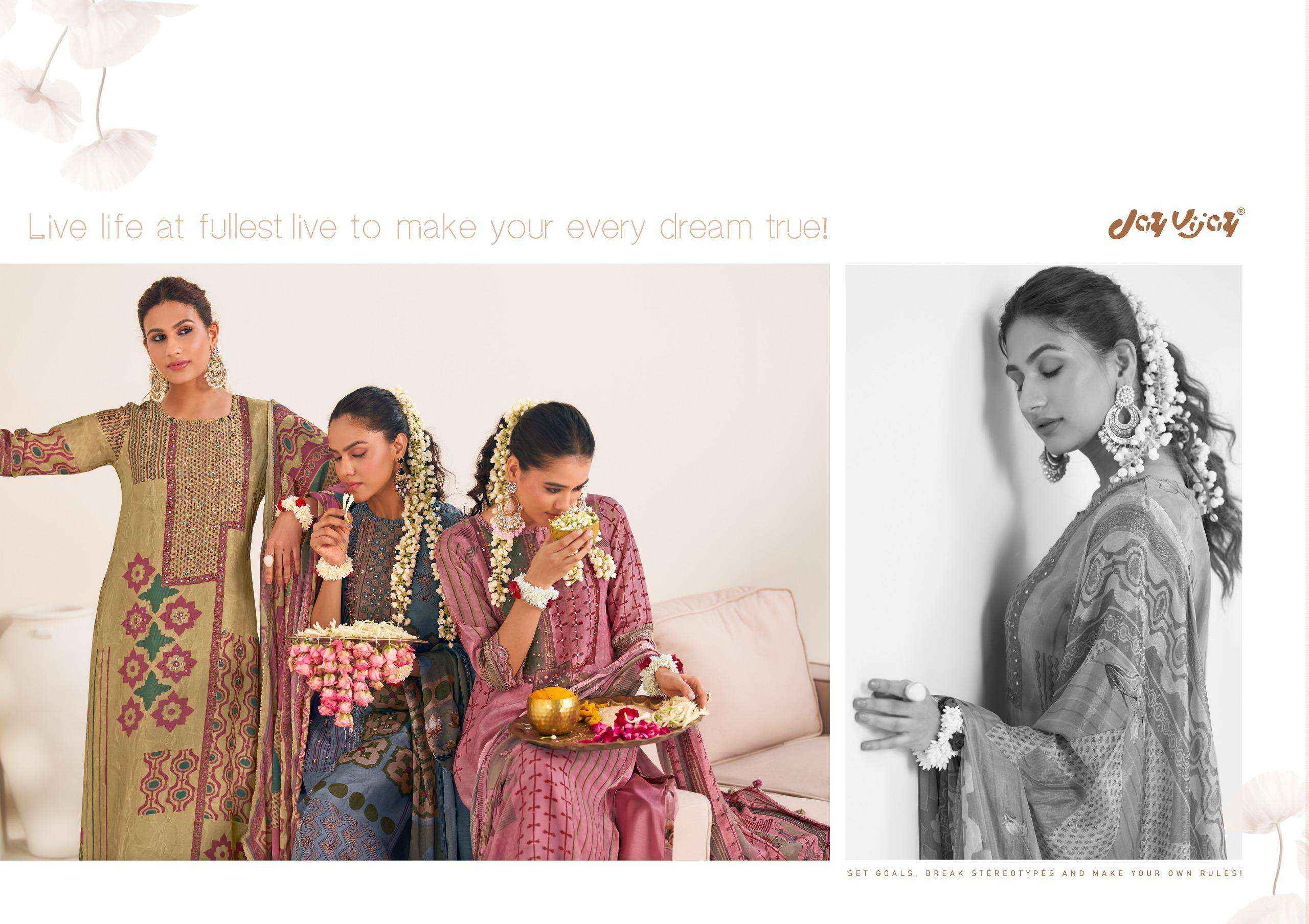 Jay Vijay Maahru Premium Bemberg Silk Designer Suit Wholesale Rate ( 6 Pcs Catalog )