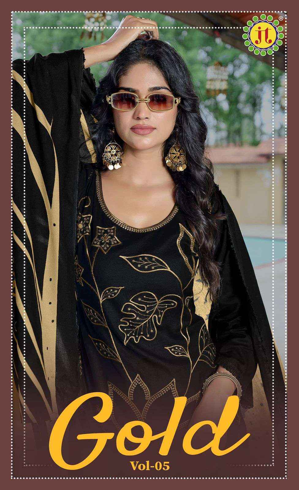 Jt Gold Vol 5 Rayon Dress Material New Catalogue Wholesale Price ( 5 pcs Catalogue )