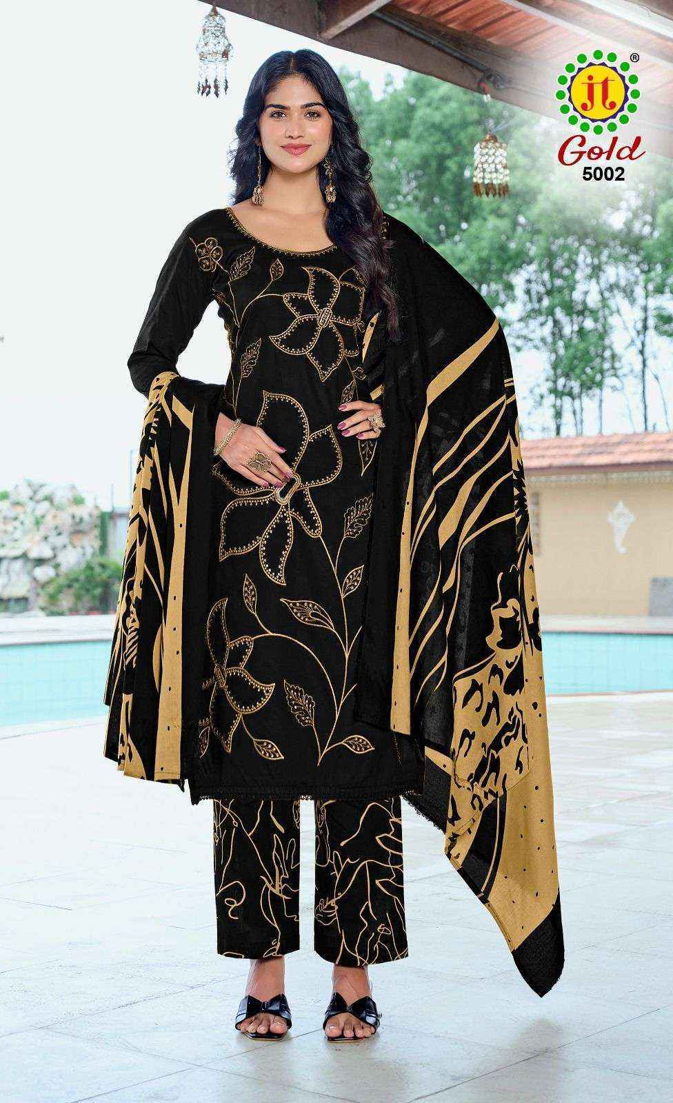 Jt Gold Vol 5 Rayon Dress Material New Catalogue Wholesale Price ( 5 pcs Catalogue )