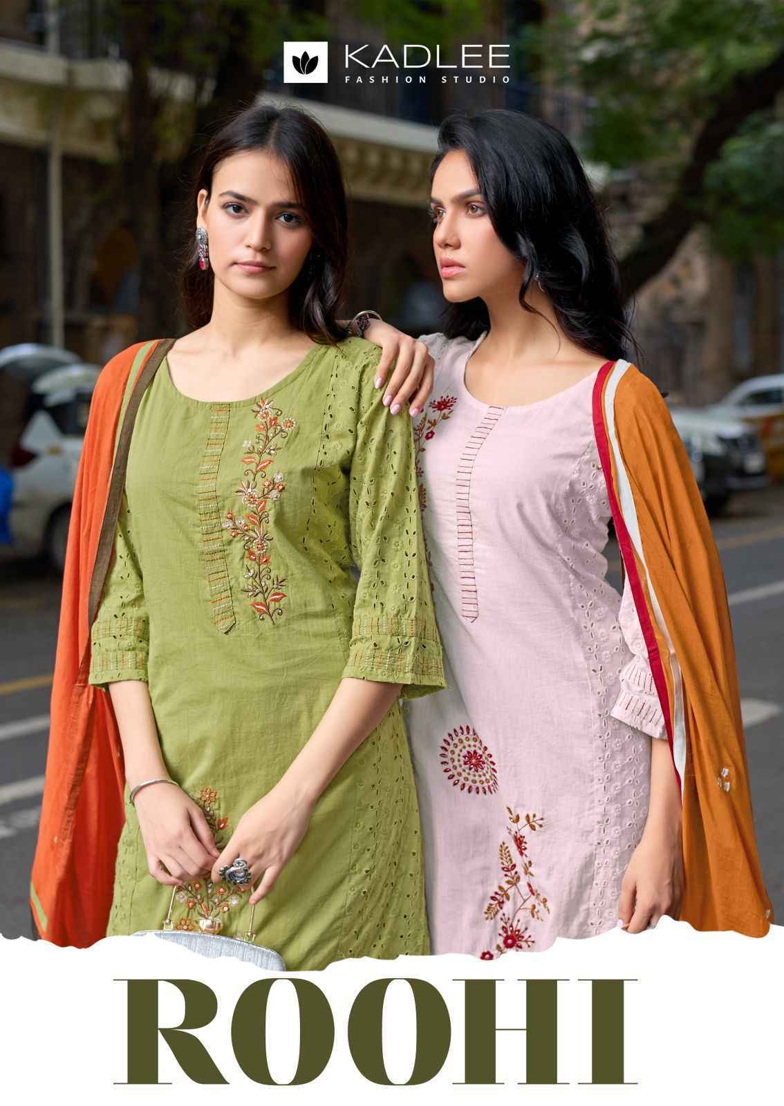Kadlee Roohi Schiffli Cotton Kurti Combo Dress Wholesale Rate ( 4 Pcs Catalog )
