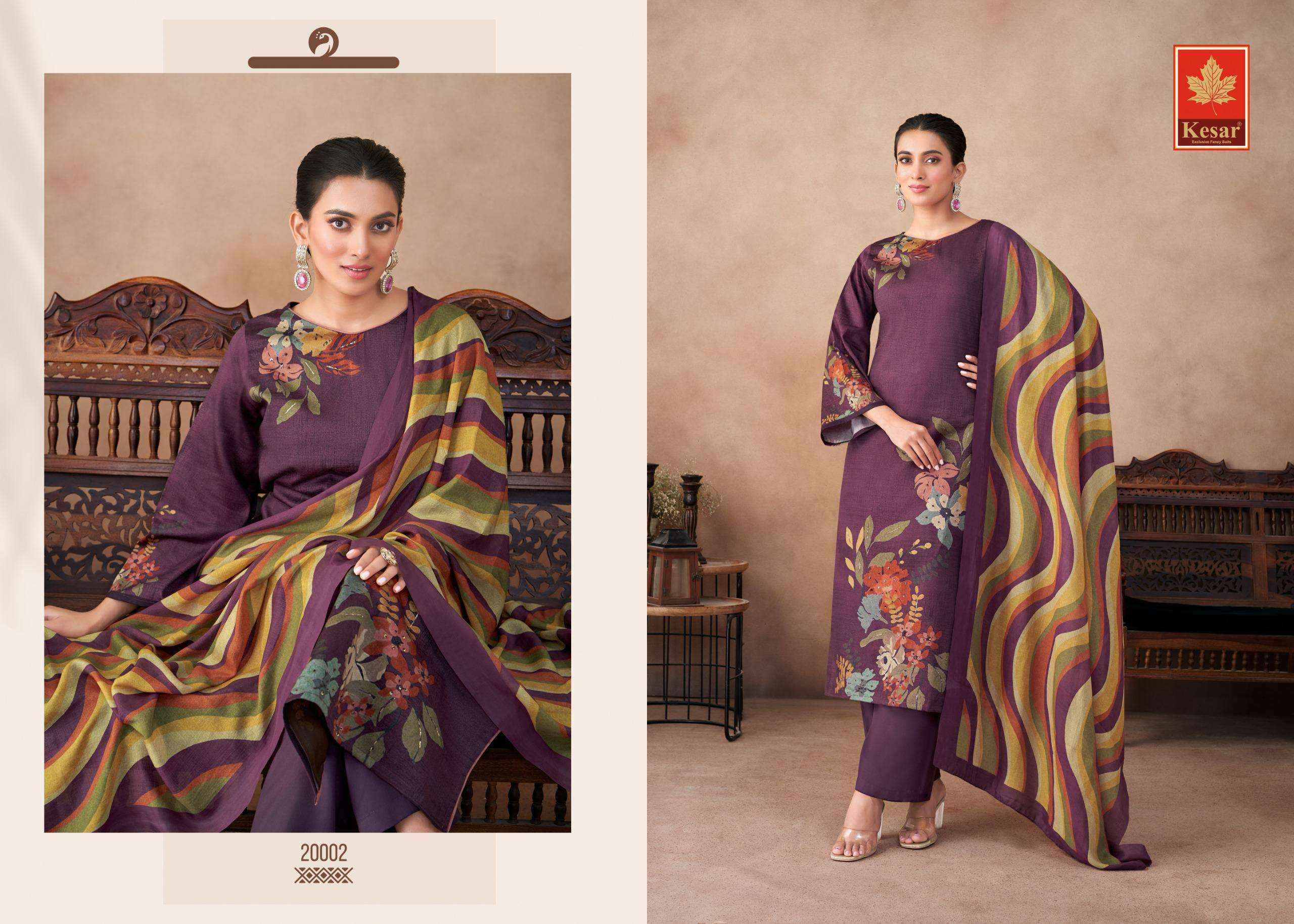 Karachi Prints Kesar Daizy Fancy Pure Jam Satin Suit Wholesale Rate ( 4 Pcs Catalog )