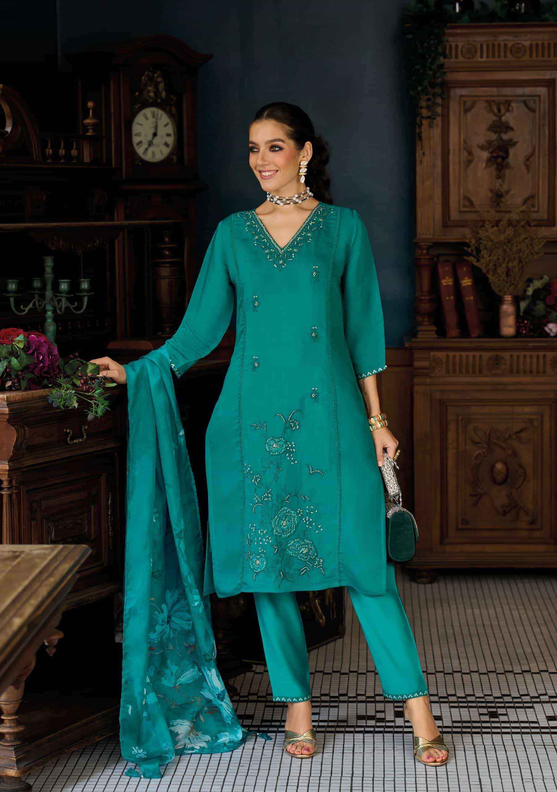 Lady Leela Saiyaara Exclusive Kurti Bottom Dupatta Set Wholesale Rate ( 4 Pcs Catalog )