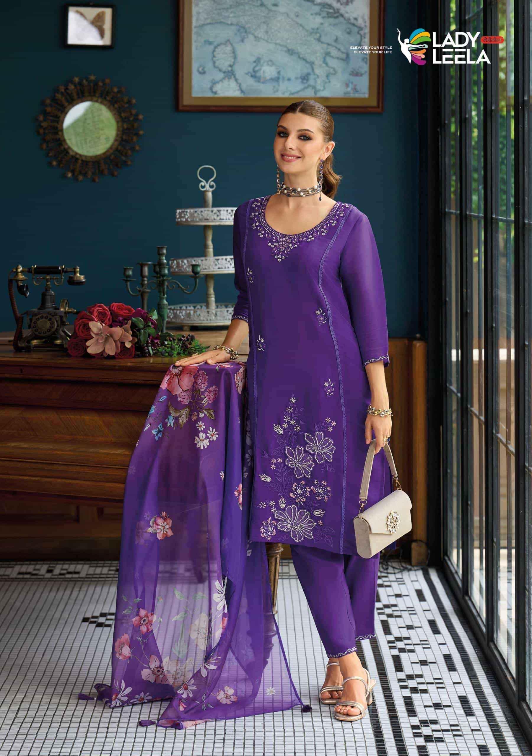 Lady Leela Saiyaara Exclusive Kurti Bottom Dupatta Set Wholesale Rate ( 4 Pcs Catalog )