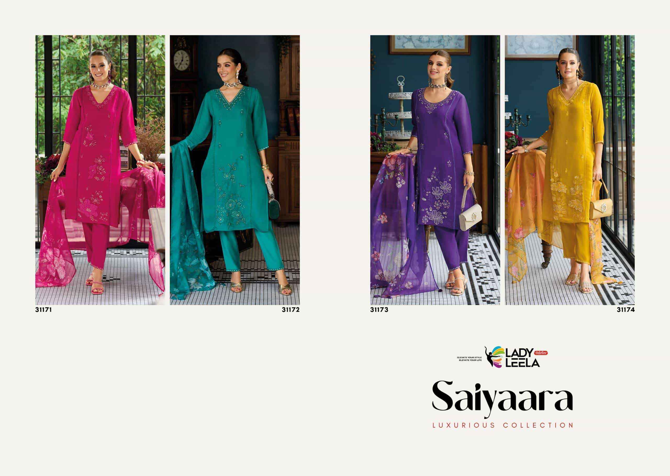 Lady Leela Saiyaara Exclusive Kurti Bottom Dupatta Set Wholesale Rate ( 4 Pcs Catalog )