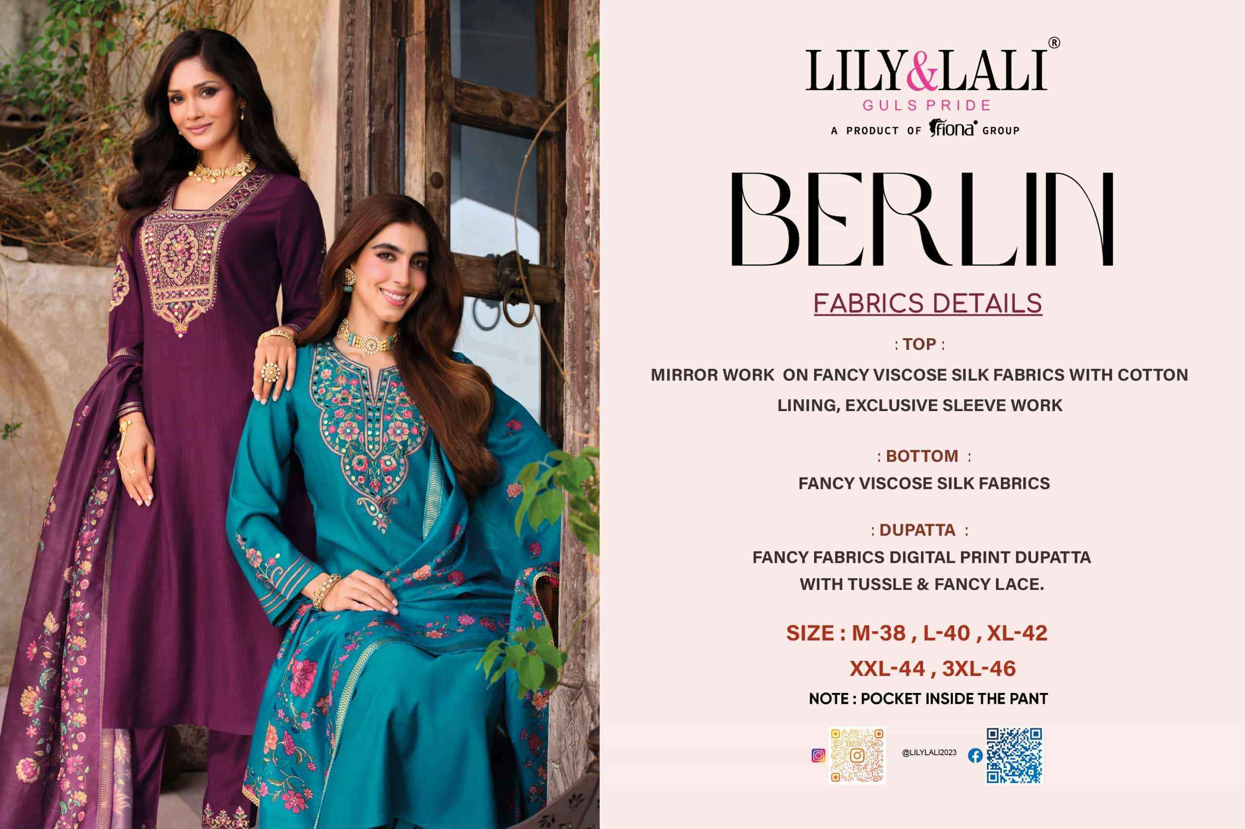 Lily And Lali Berlin Viscose Silk Designer Readymade Suit New Catalogue ( 4 Pcs Catalogue )