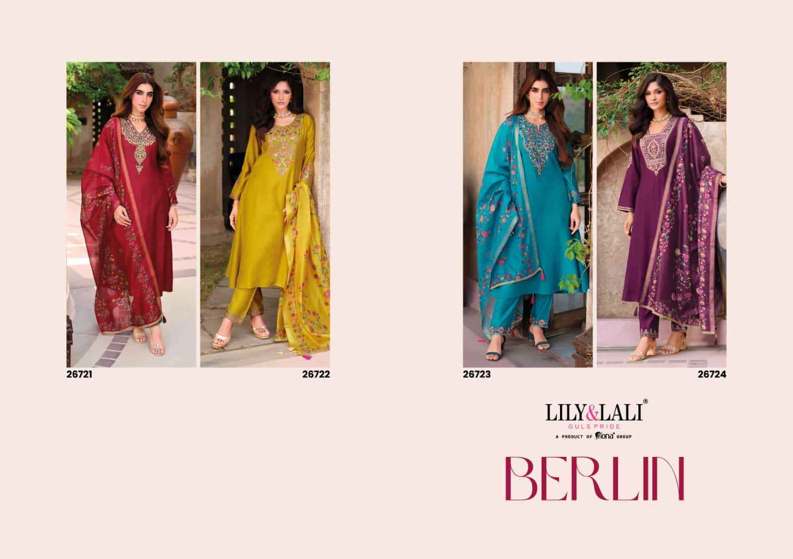 Lily And Lali Berlin Viscose Silk Designer Readymade Suit New Catalogue ( 4 Pcs Catalogue )