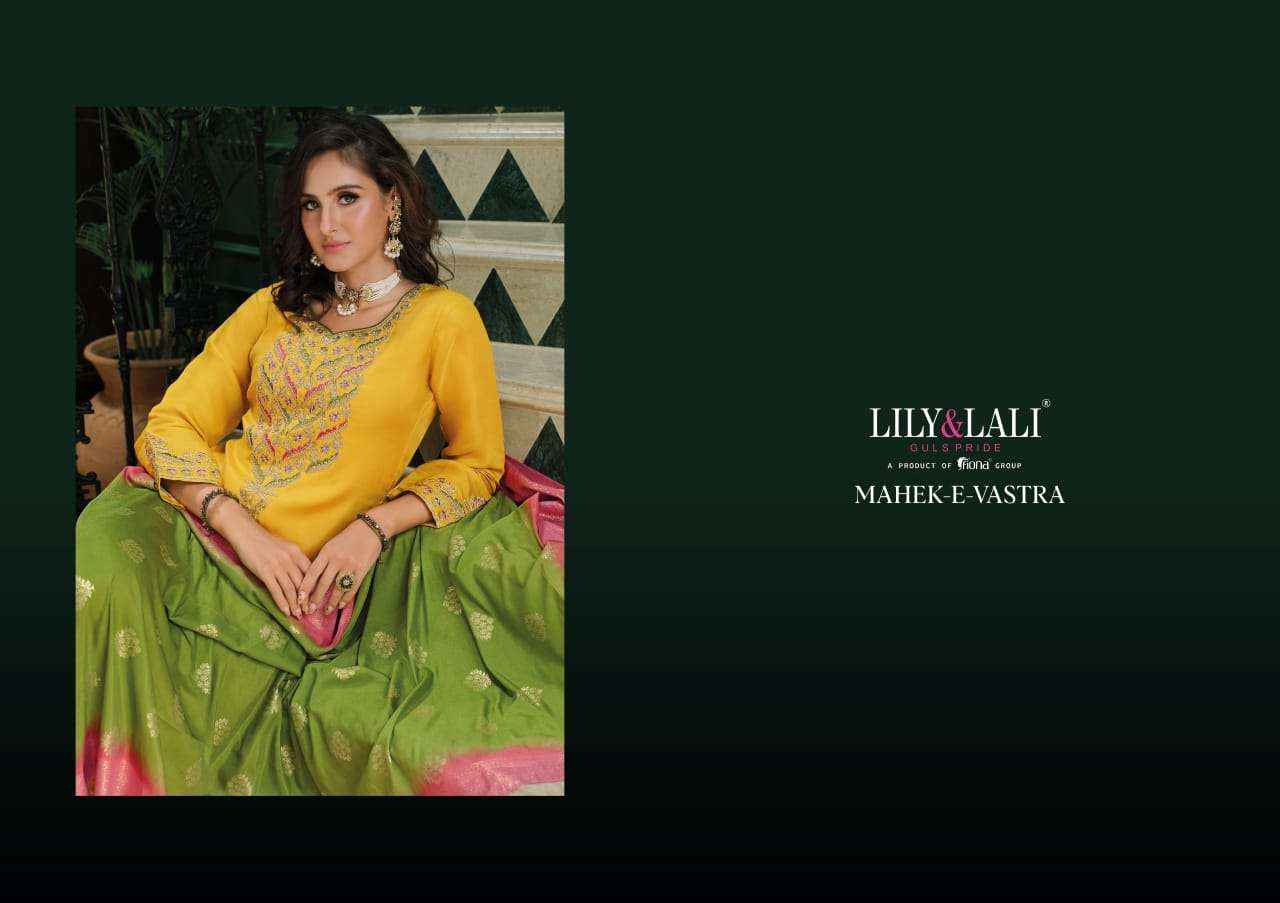 Lily And Lali Mahek E Vastra Festival Wear Designer 3 Piece Suit Wholesale Rate ( 4 Pcs Catalog )