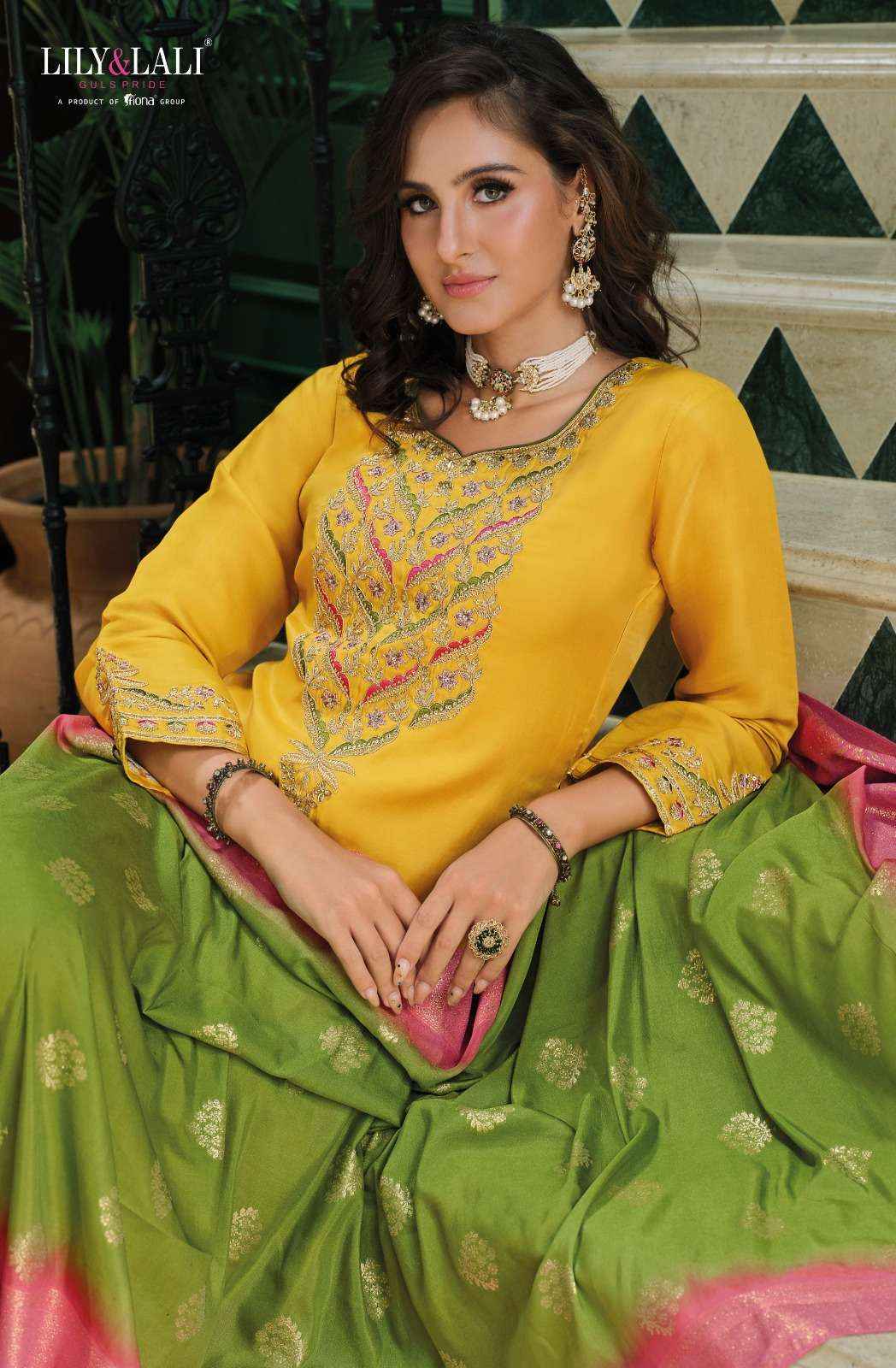 Lily And Lali Mahek E Vastra Festival Wear Designer 3 Piece Suit Wholesale Rate ( 4 Pcs Catalog )