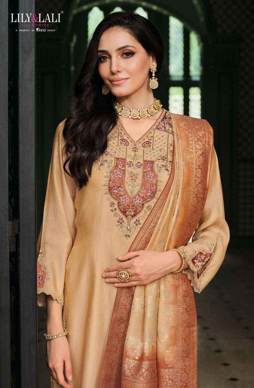 Lily And Lali Mahek E Vastra Festival Wear Designer 3 Piece Suit Wholesale Rate ( 4 Pcs Catalog )