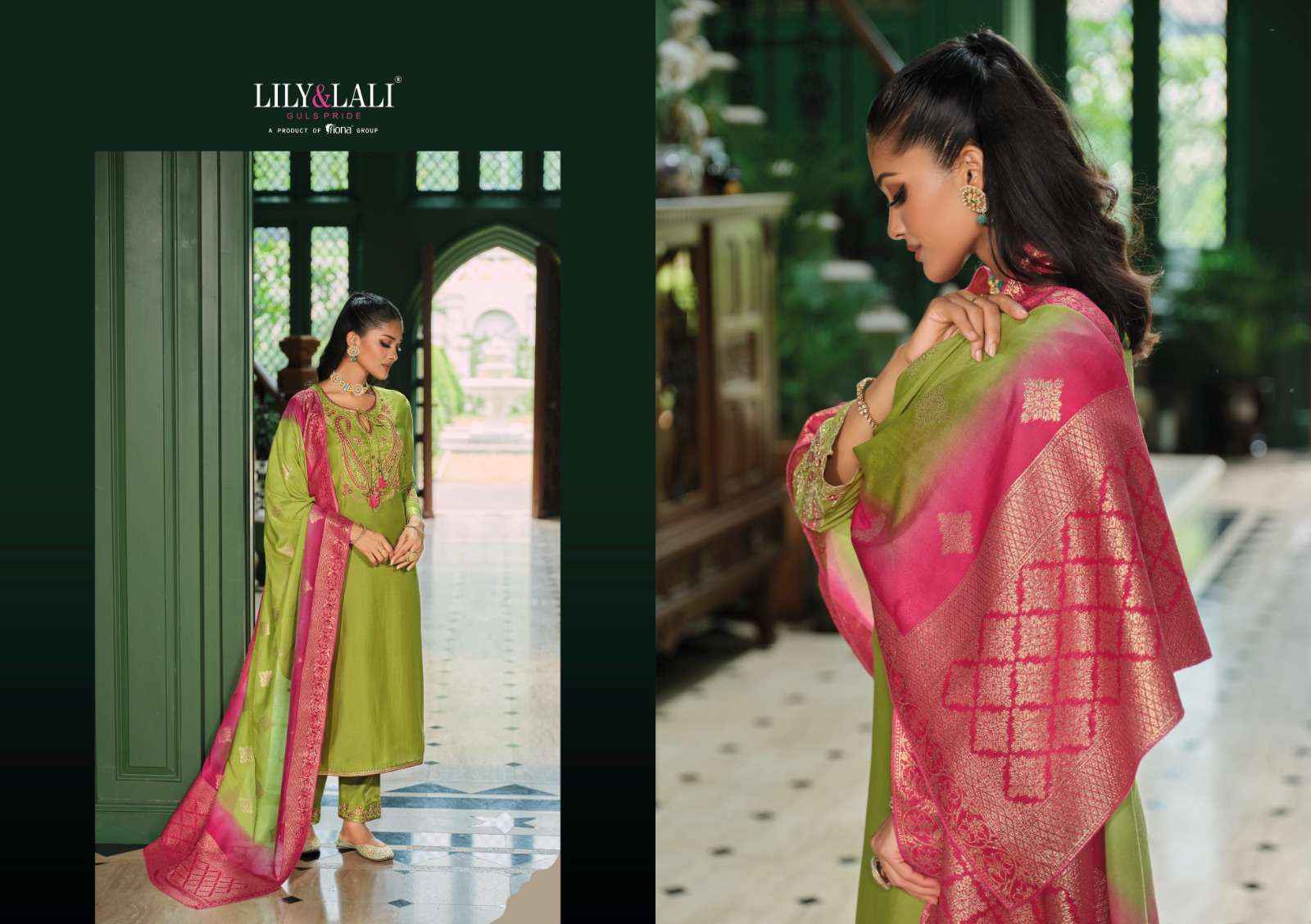 Lily And Lali Mahek E Vastra Festival Wear Designer 3 Piece Suit Wholesale Rate ( 4 Pcs Catalog )