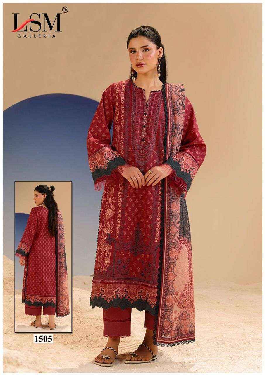LSM Galleria Parian Dream Vol 15 Lawn Salwar Kameez Wholesale Rate ( 6 Pcs Catalog )