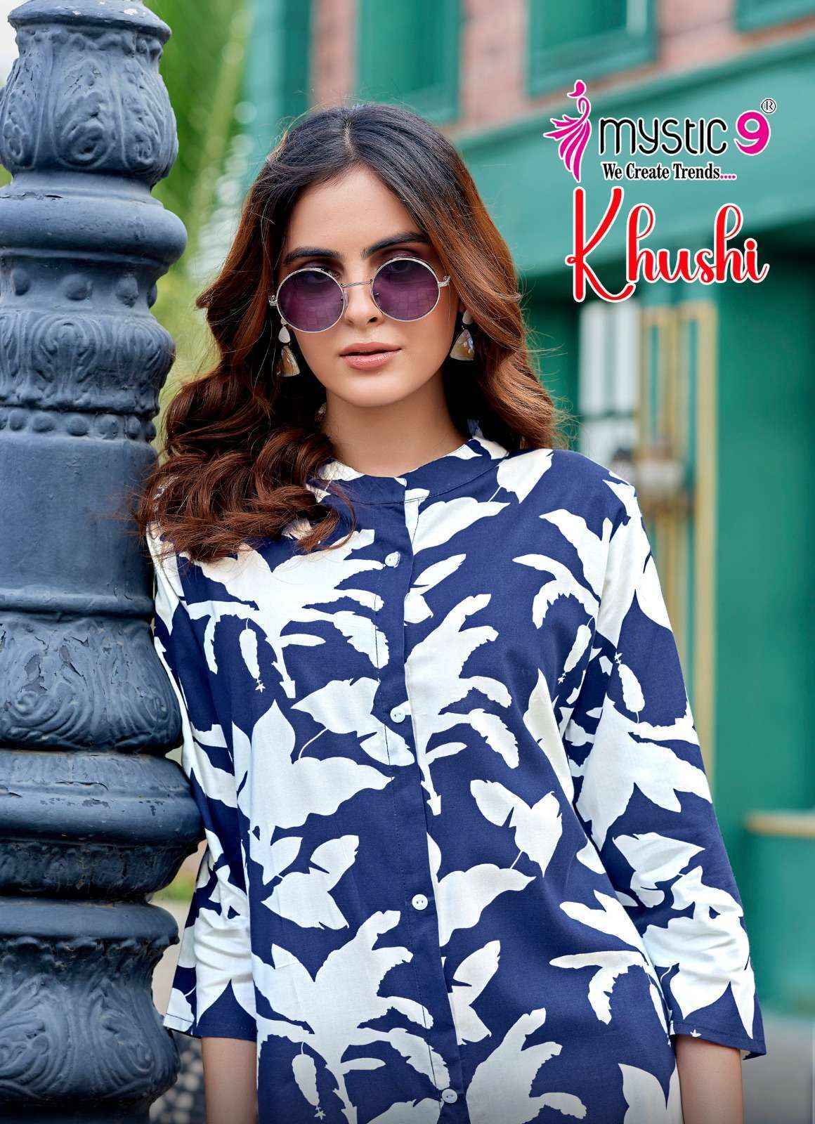 Mystic 9 Khushi Vol 5 Viscouse Kurti With Bottom Set Wholesale Rate ( 10 Pcs Catalog )