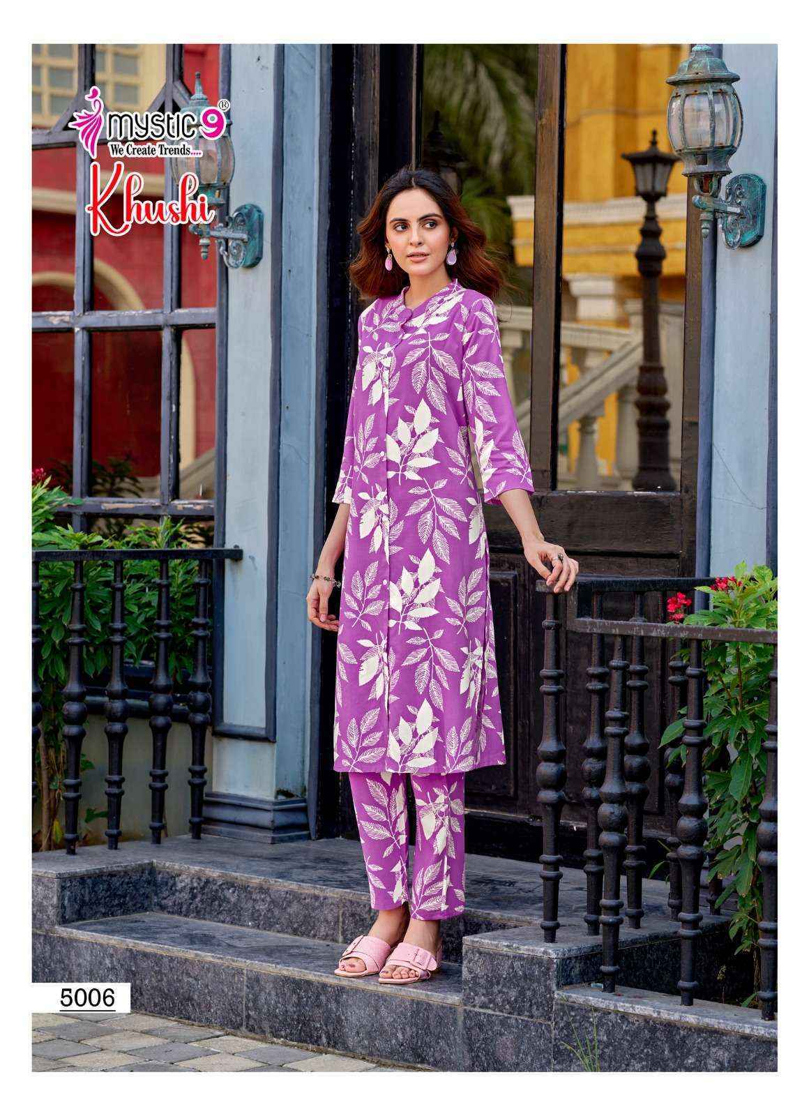 Mystic 9 Khushi Vol 5 Viscouse Kurti With Bottom Set Wholesale Rate ( 10 Pcs Catalog )
