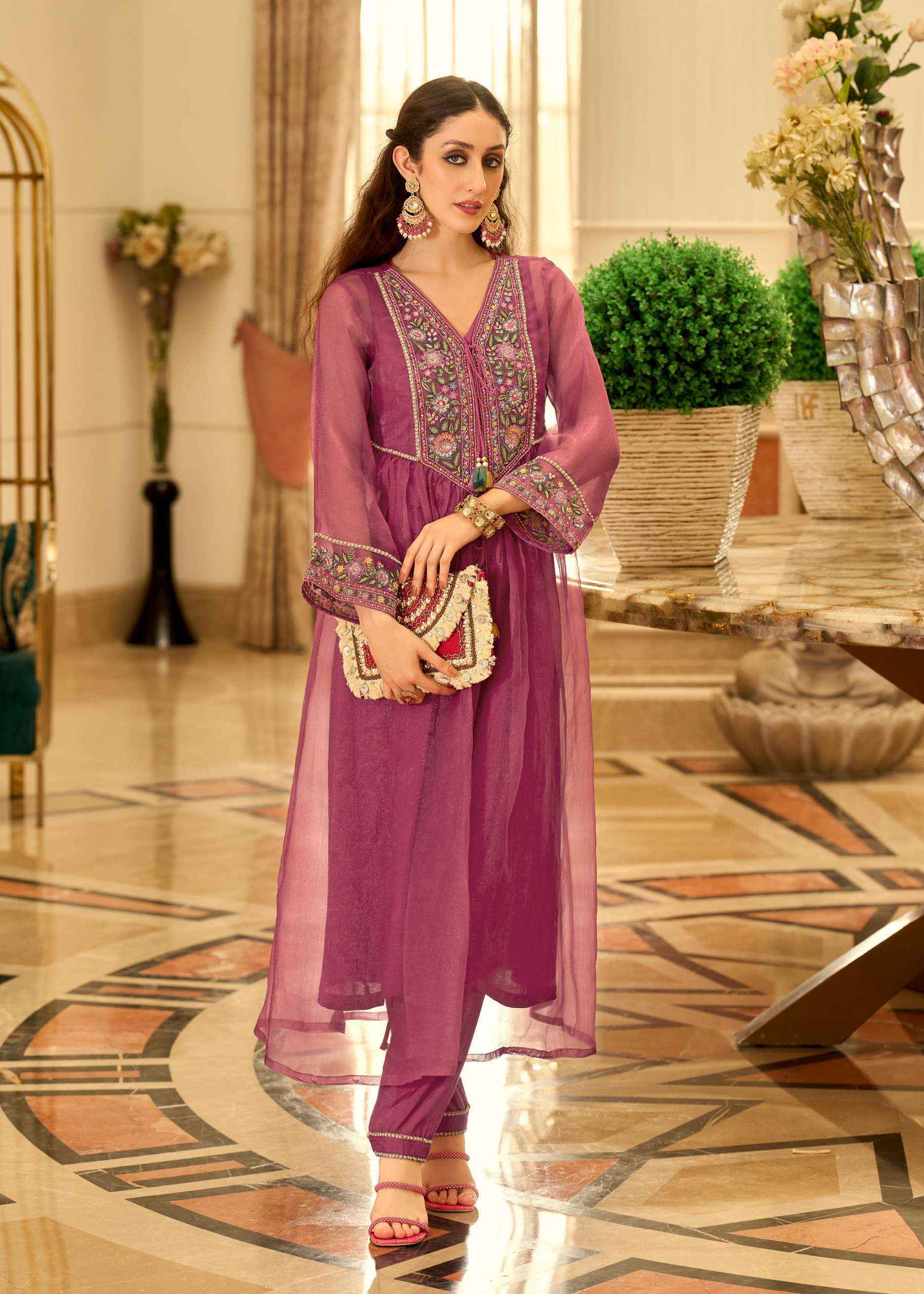 PRM INDIA Swara Readymade Organza Dress Wholesale Rate ( 6 Pcs Catalog )