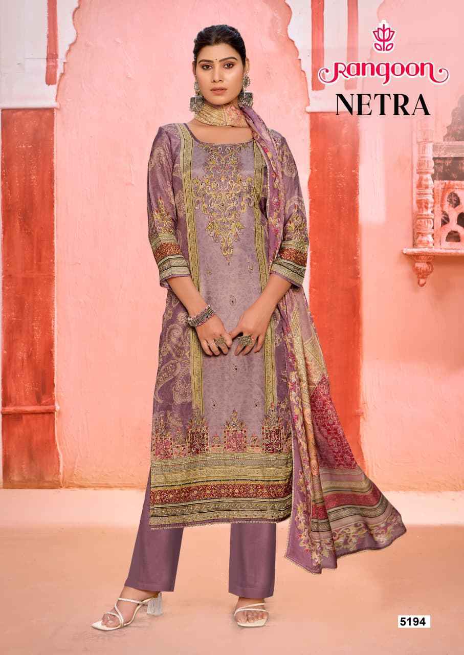 Rangoon Netra Muslin Kurti Combo Dress Wholesale Rate ( 4 Pcs Catalog )