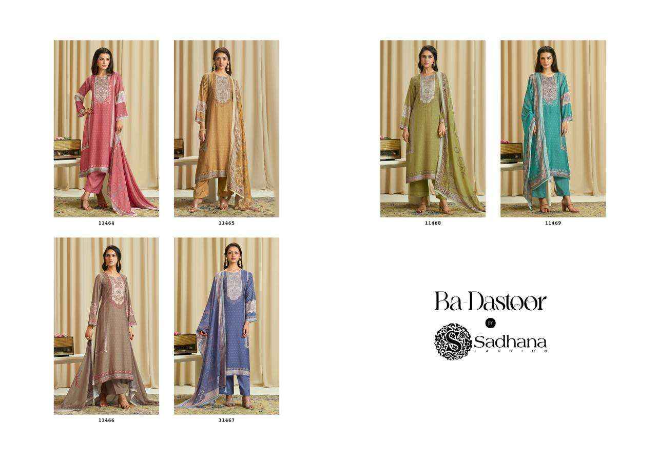 Sadhana Ba Dastoor Pure Muslin Silk Fancy Salwar Kameez Wholesale Rate ( 6 Pcs Catalog )