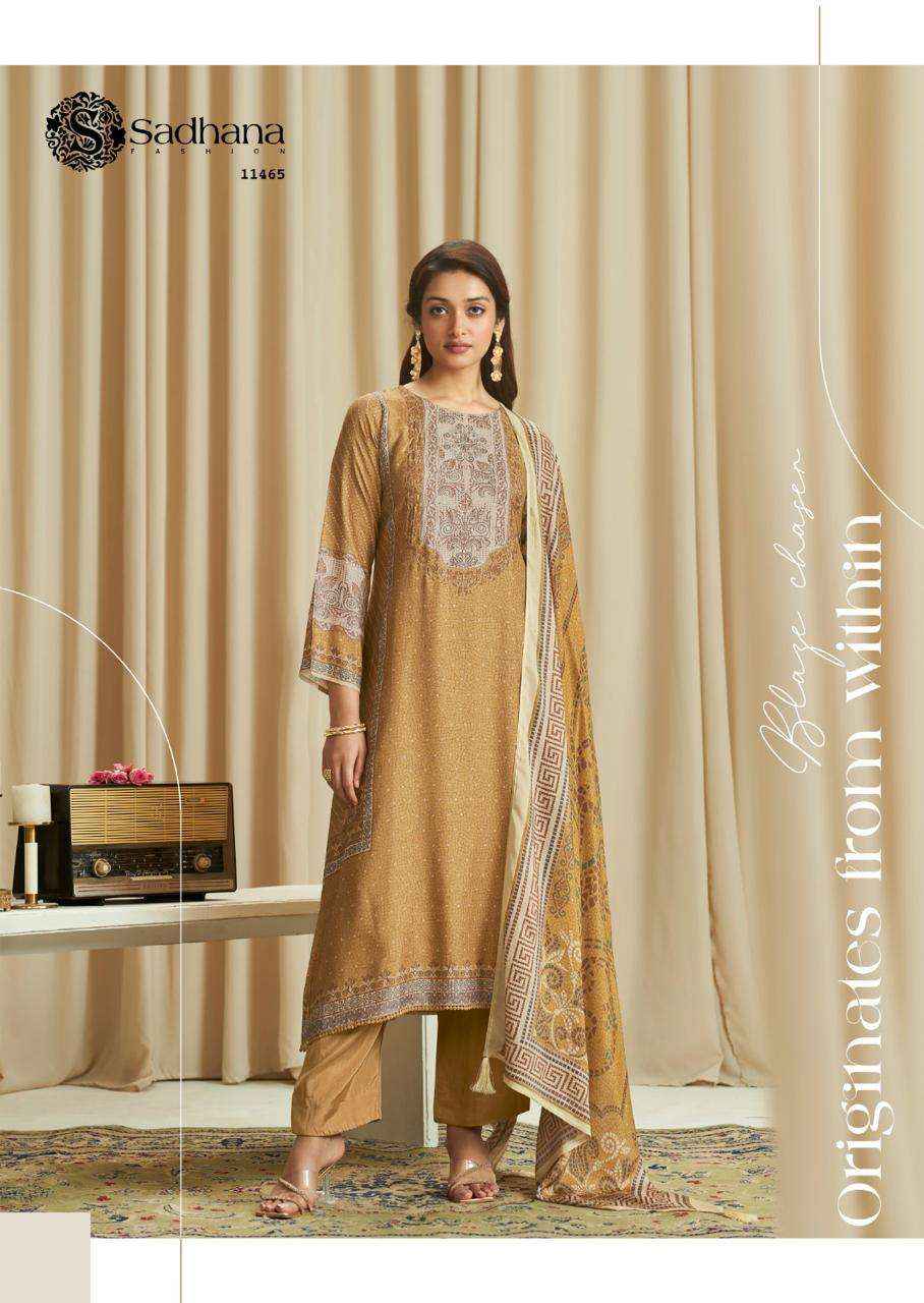 Sadhana Ba Dastoor Pure Muslin Silk Fancy Salwar Kameez Wholesale Rate ( 6 Pcs Catalog )