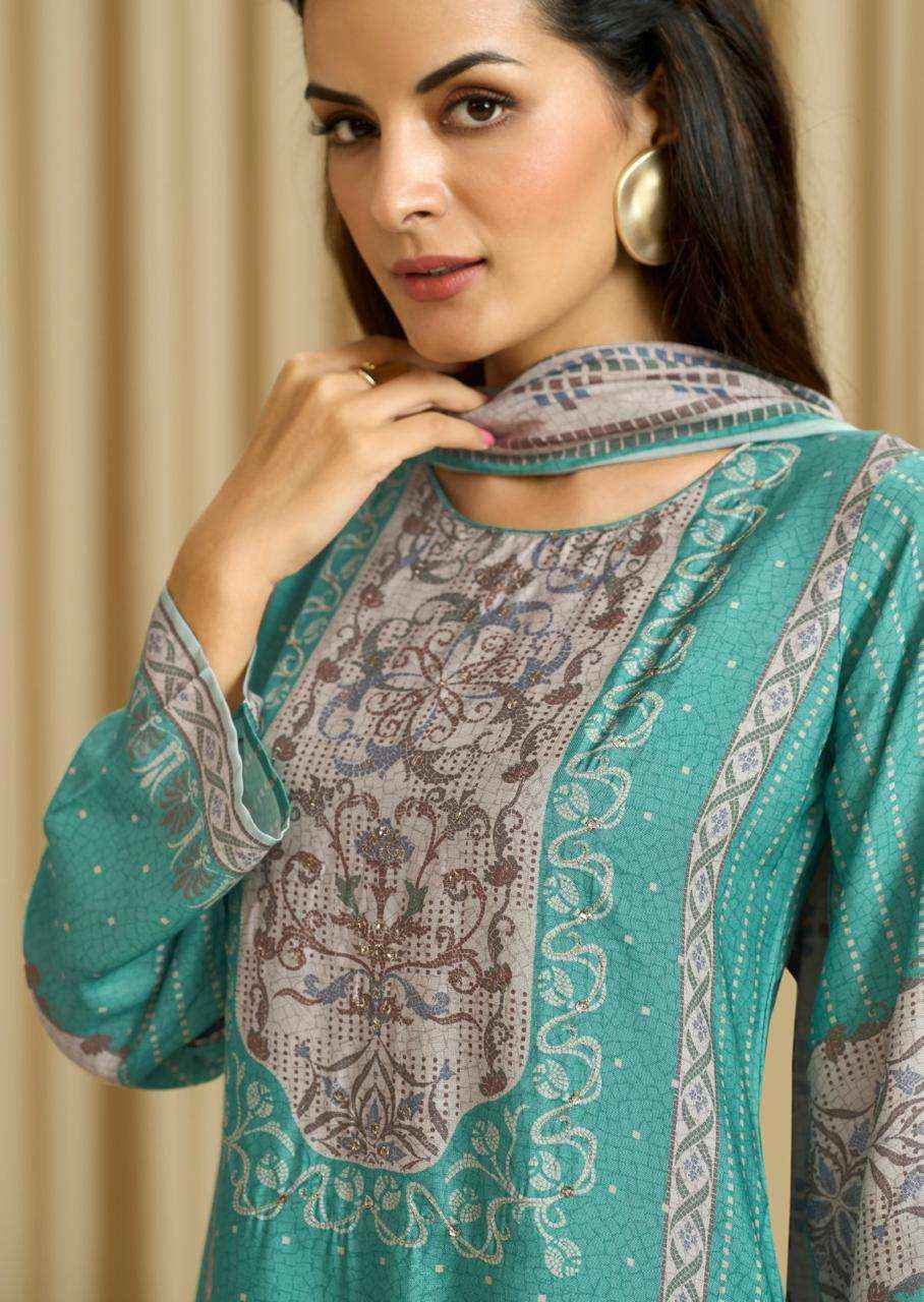 Sadhana Ba Dastoor Pure Muslin Silk Fancy Salwar Kameez Wholesale Rate ( 6 Pcs Catalog )