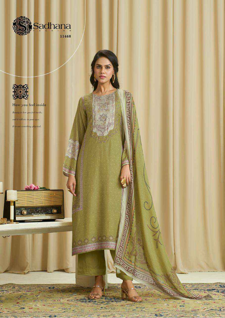 Sadhana Ba Dastoor Pure Muslin Silk Fancy Salwar Kameez Wholesale Rate ( 6 Pcs Catalog )