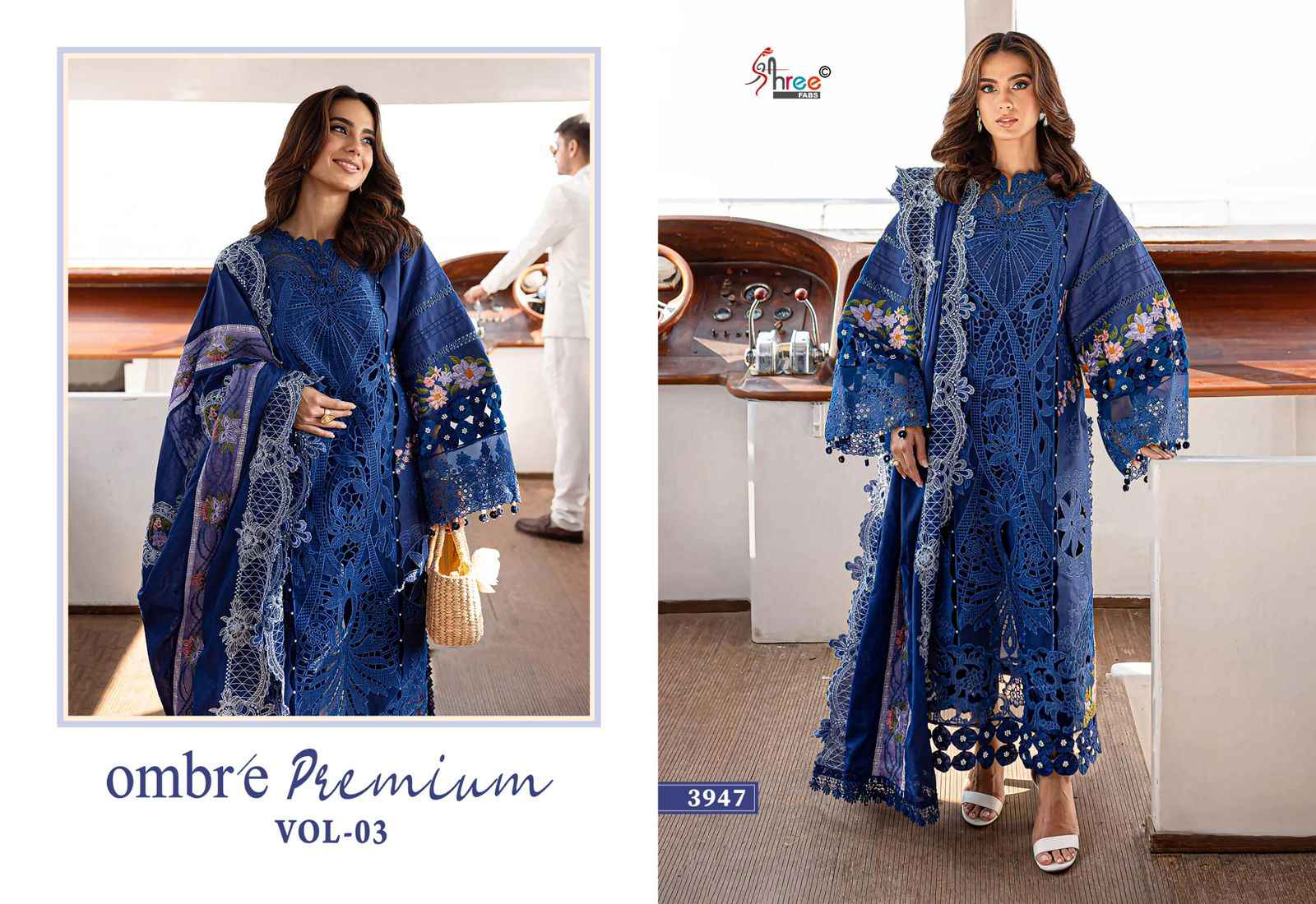 SHREE FABS OMBRE PREMIUM VOL 3 PAKISTANI DRESS MATERIAL WHOLESALE PRICE ( 6 PCS CATALOGUE )