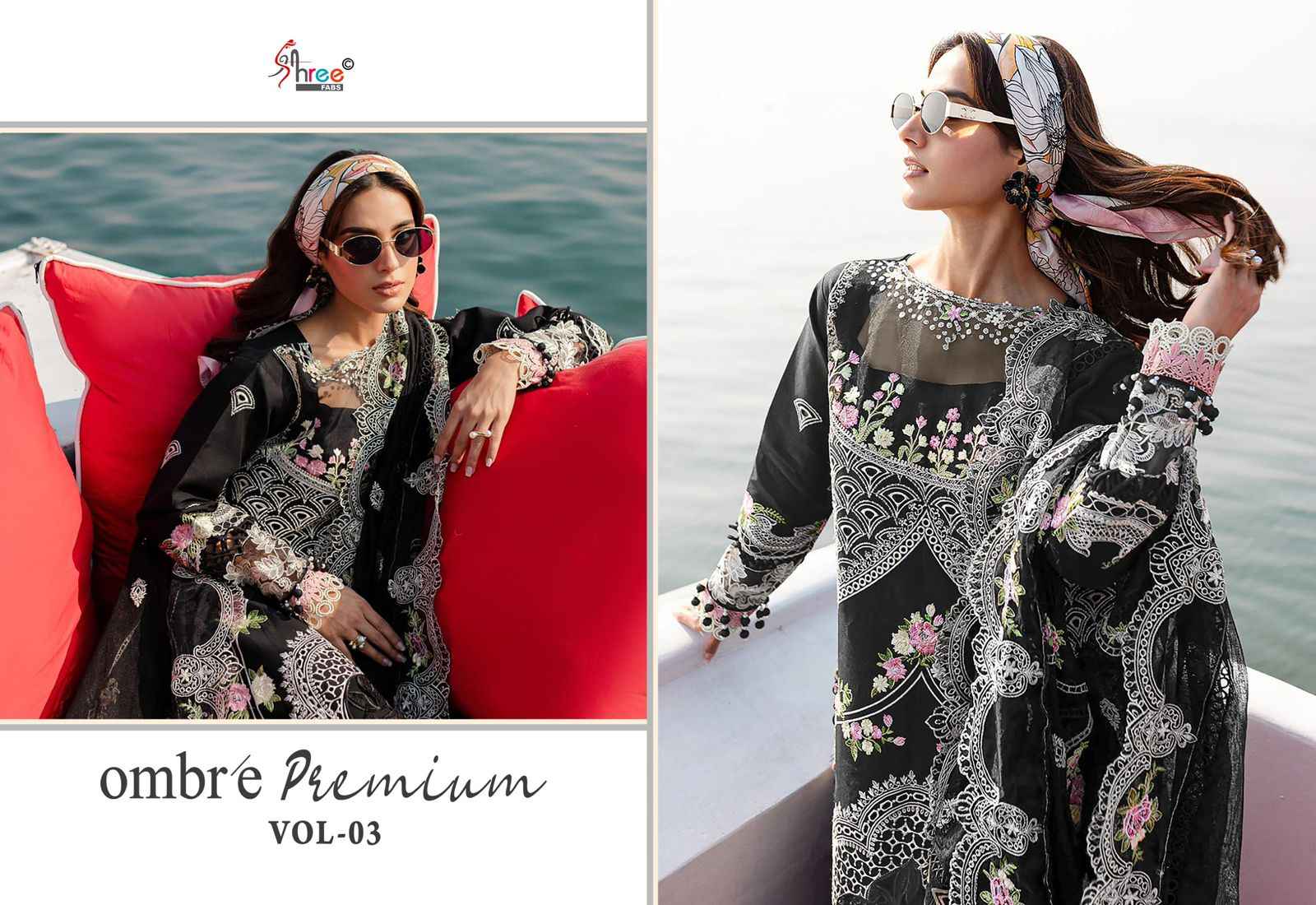SHREE FABS OMBRE PREMIUM VOL 3 PAKISTANI DRESS MATERIAL WHOLESALE PRICE ( 6 PCS CATALOGUE )