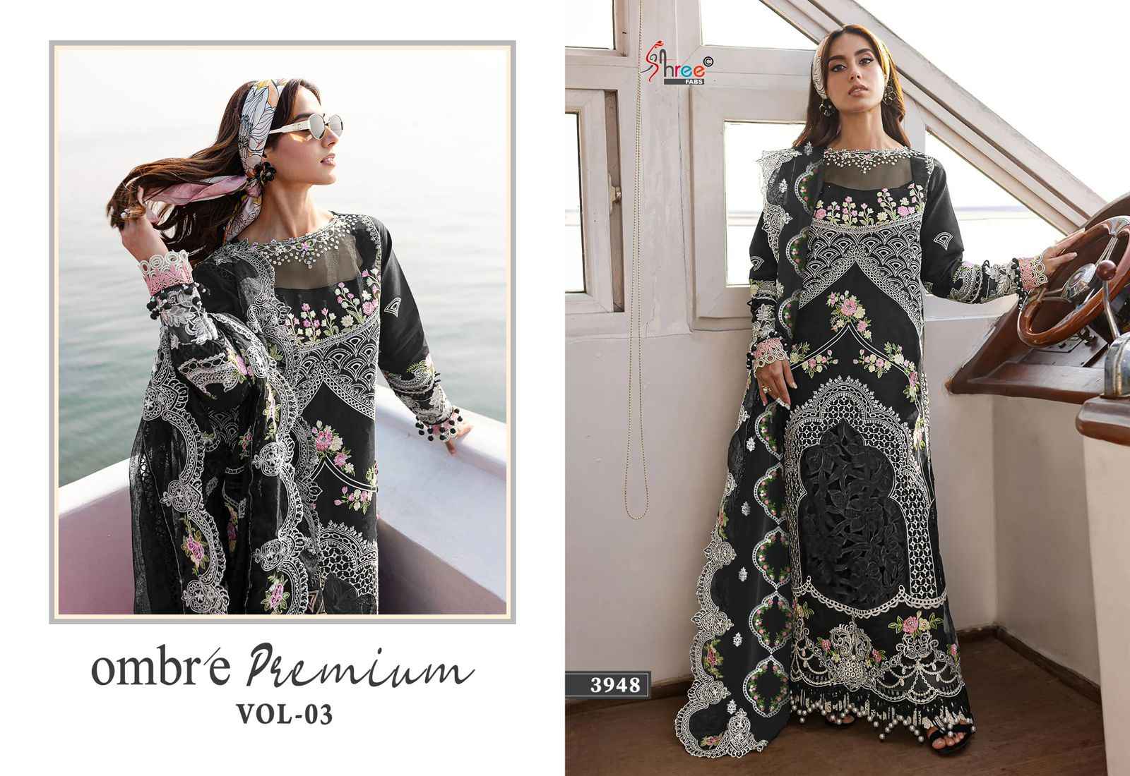SHREE FABS OMBRE PREMIUM VOL 3 PAKISTANI DRESS MATERIAL WHOLESALE PRICE ( 6 PCS CATALOGUE )