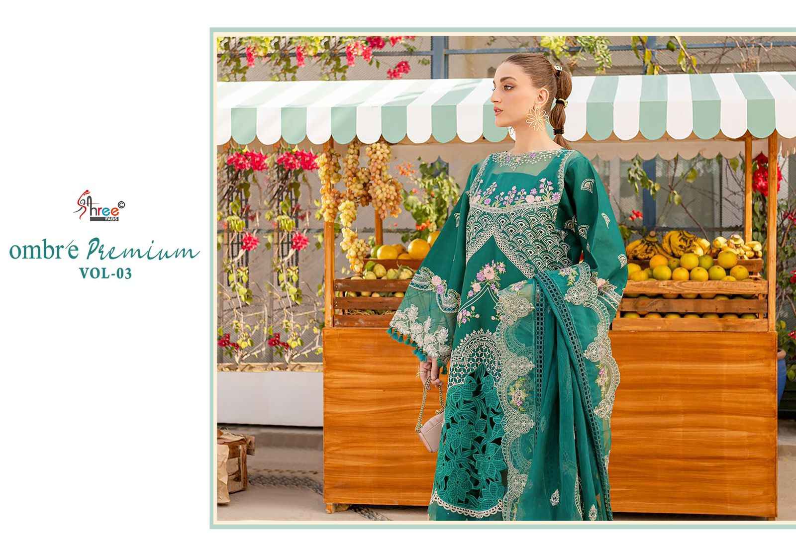 SHREE FABS OMBRE PREMIUM VOL 3 PAKISTANI DRESS MATERIAL WHOLESALE PRICE ( 6 PCS CATALOGUE )