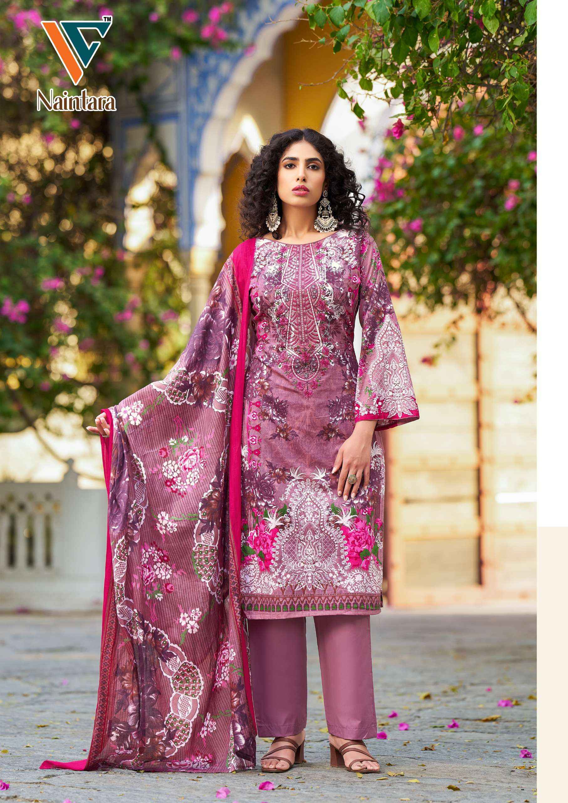 Vandana Fashion Naintara Vol 1 Pure Cambric Cotton Dress Material Wholesale Price ( 8 Pcs Catalogue )