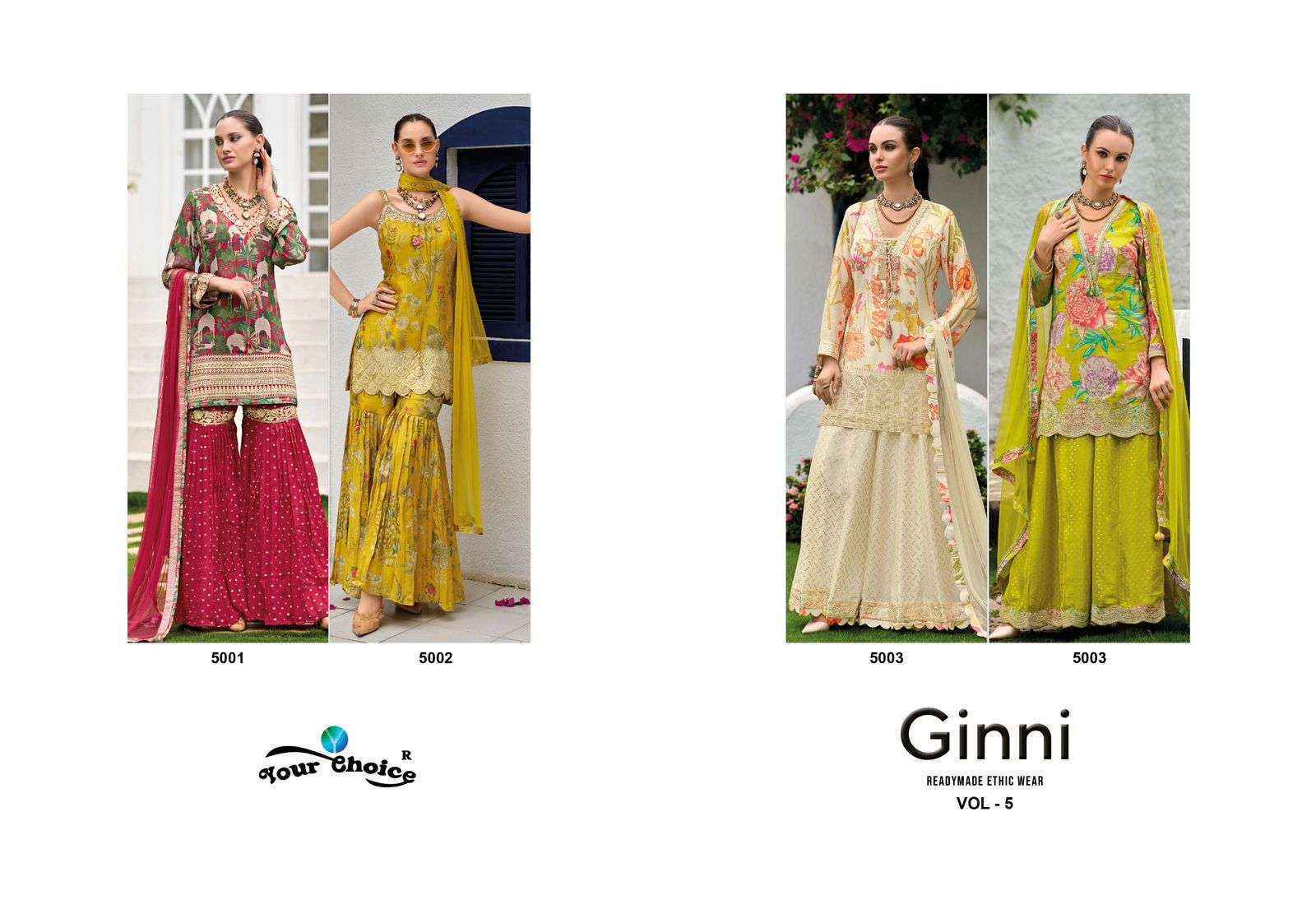 Your Choice Ginni Vol 5 Readymade Chinon Dress Wholesale Rate ( 4 Pcs Catalog )