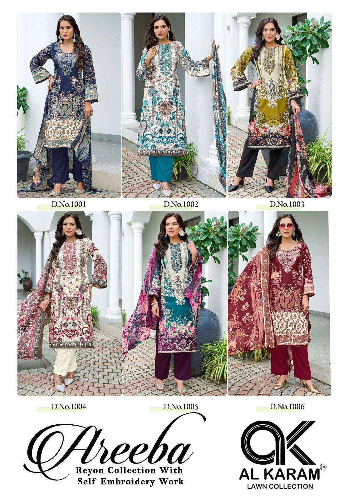 Al Karam Areeba Cotton Salwar Kameez Wholesale Rate ( 6 Pcs Catalog )