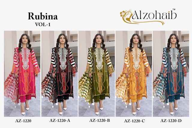 Al Zohaib Rubina Vol 1 Cotton Salwar Kameez Wholesale Rate ( 5 Pcs Catalog )