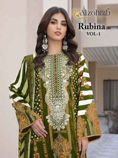 Al Zohaib Rubina Vol 1 Cotton Salwar Kameez Wholesale Rate ( 5 Pcs Catalog )