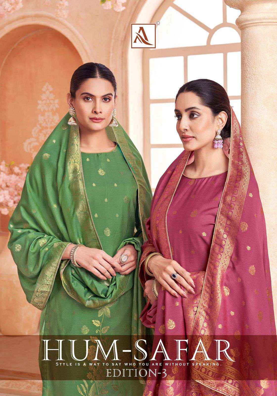 Alok Suit Hum Safar Edition 3 Designer Muslin Jacquard Dress Material Wholesale Price ( 6 Pcs Catalogue )