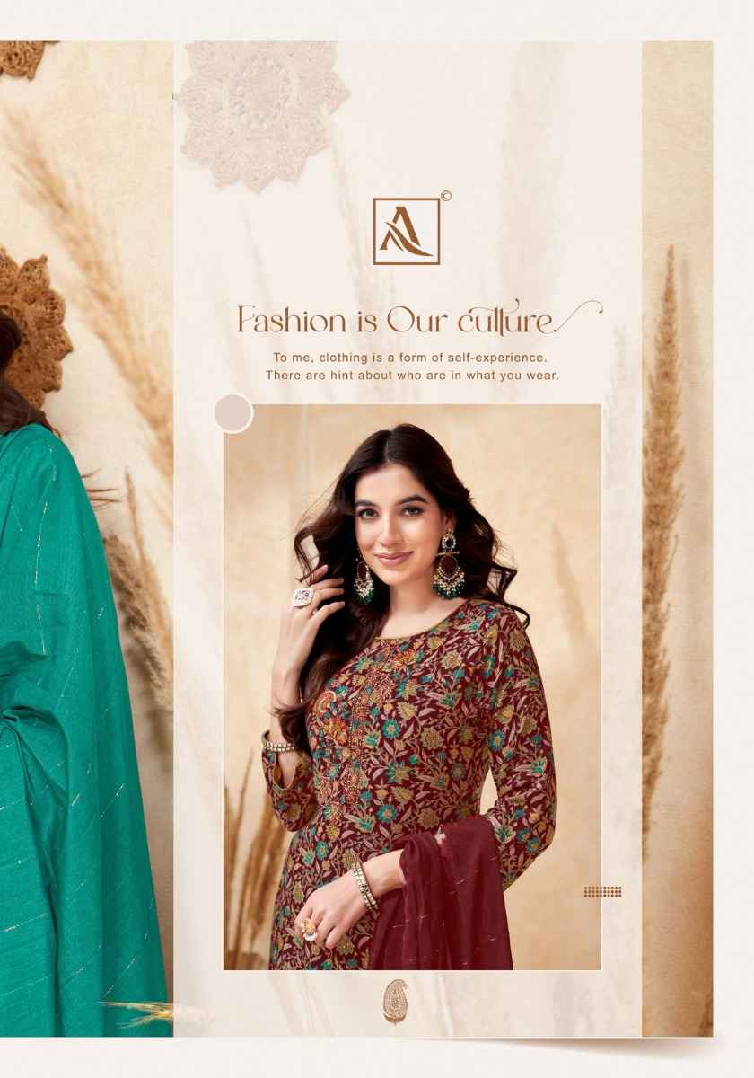 ALOK SUITS ZARINA VOL 13 PURE VISCOSE REYON DRESS MATERIAL WHOLESALE PRICE ( 8 pcs catalogue )