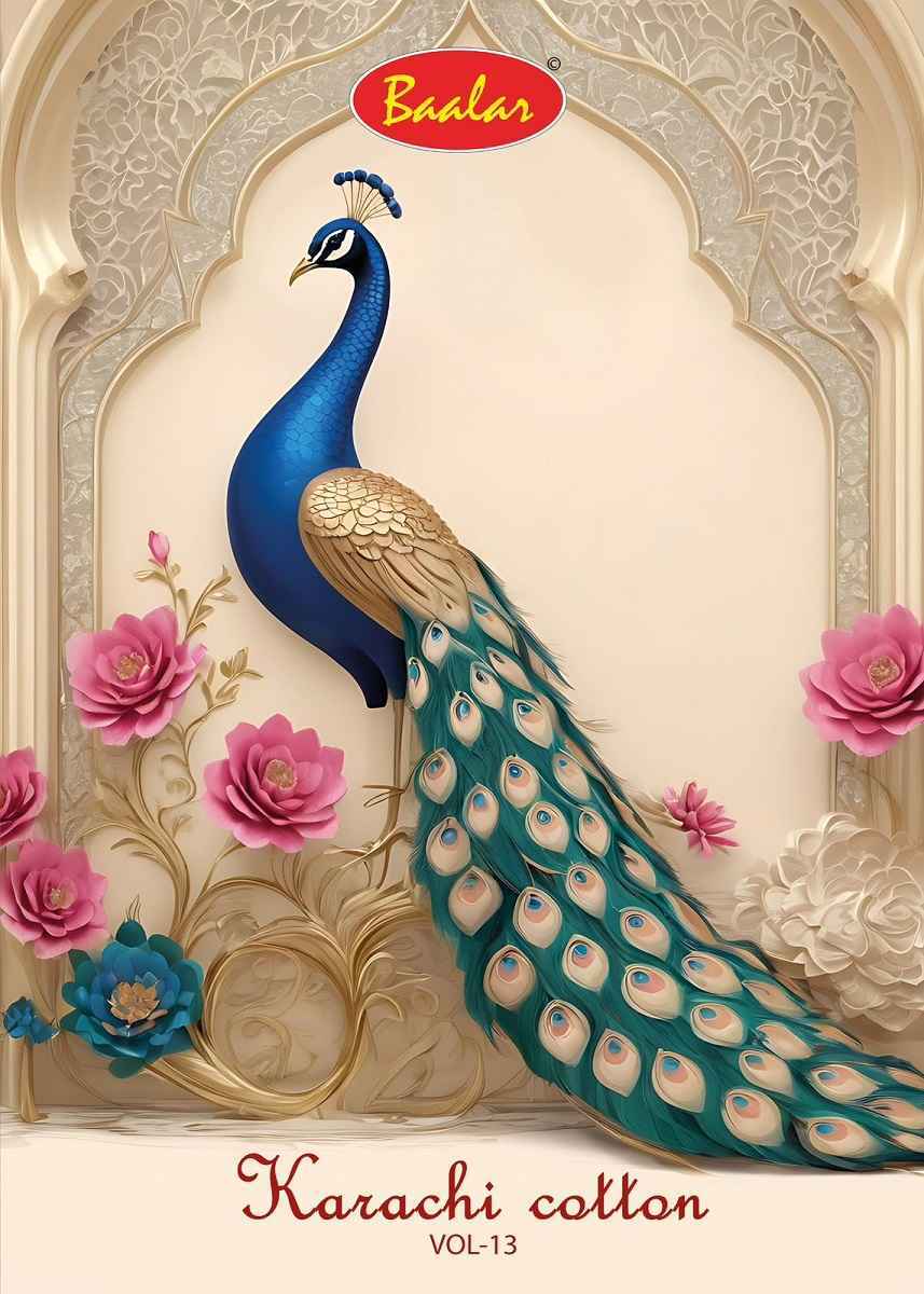 Baalar Karachi Cotton Vol 13 Lawn Cotton Salwar Kameez Wholesale Rate ( 9 Pcs Catalog )