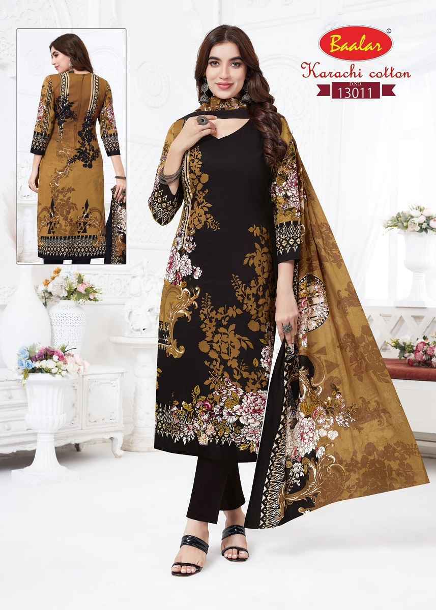 Baalar Karachi Cotton Vol 13 Lawn Cotton Salwar Kameez Wholesale Rate ( 9 Pcs Catalog )