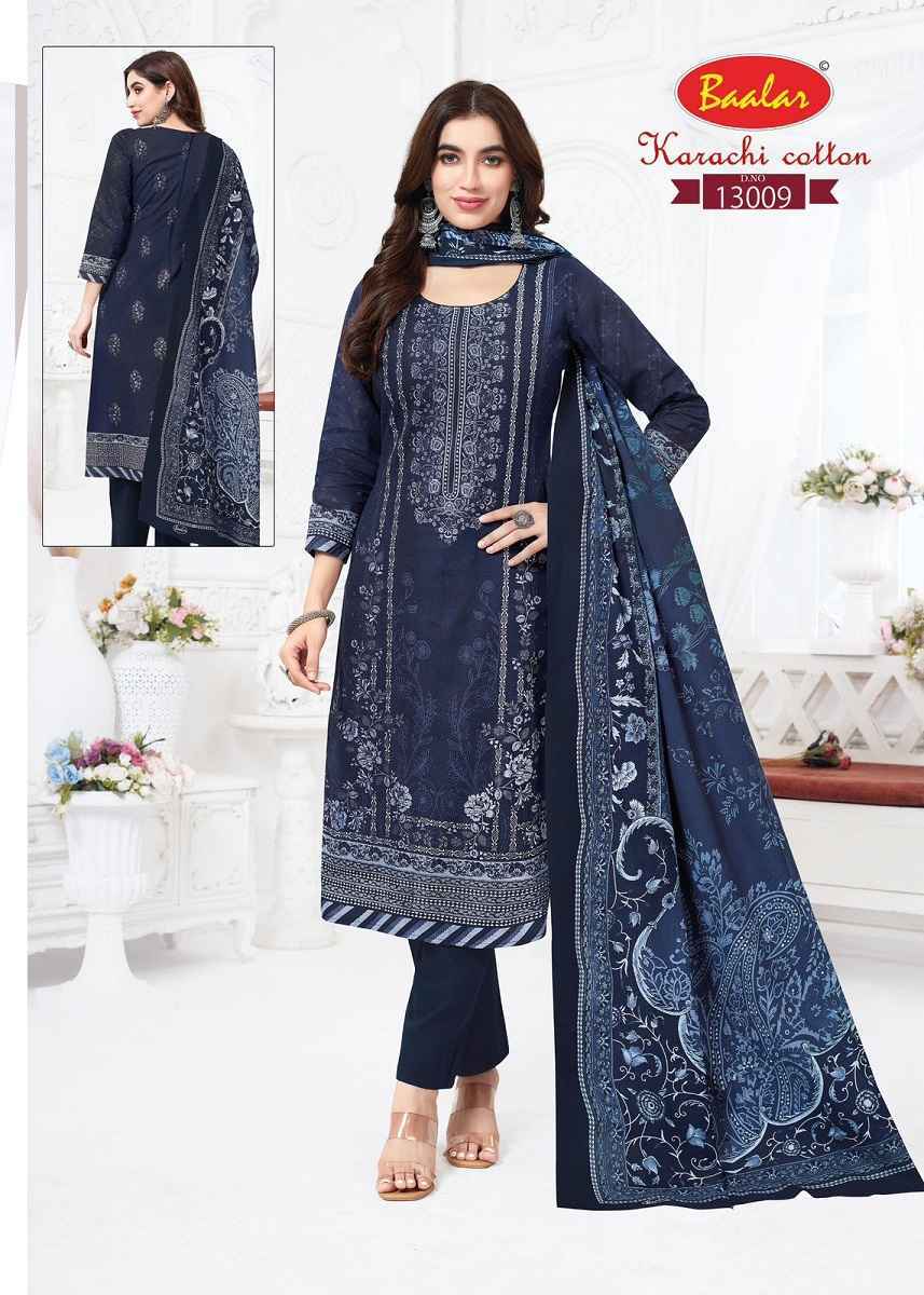 Baalar Karachi Cotton Vol 13 Lawn Cotton Salwar Kameez Wholesale Rate ( 9 Pcs Catalog )