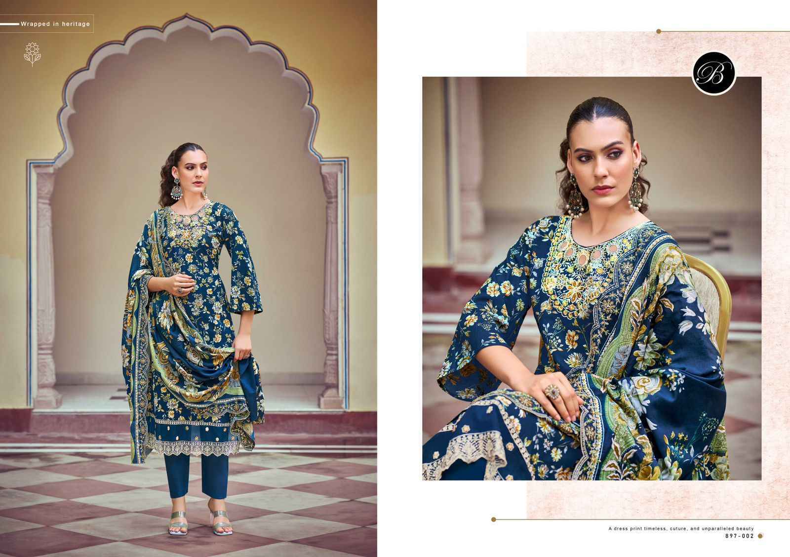 Belliza Designer Aisha Cotton Dress Material Surat Textile Hub ( 6 pcs Cataloge )