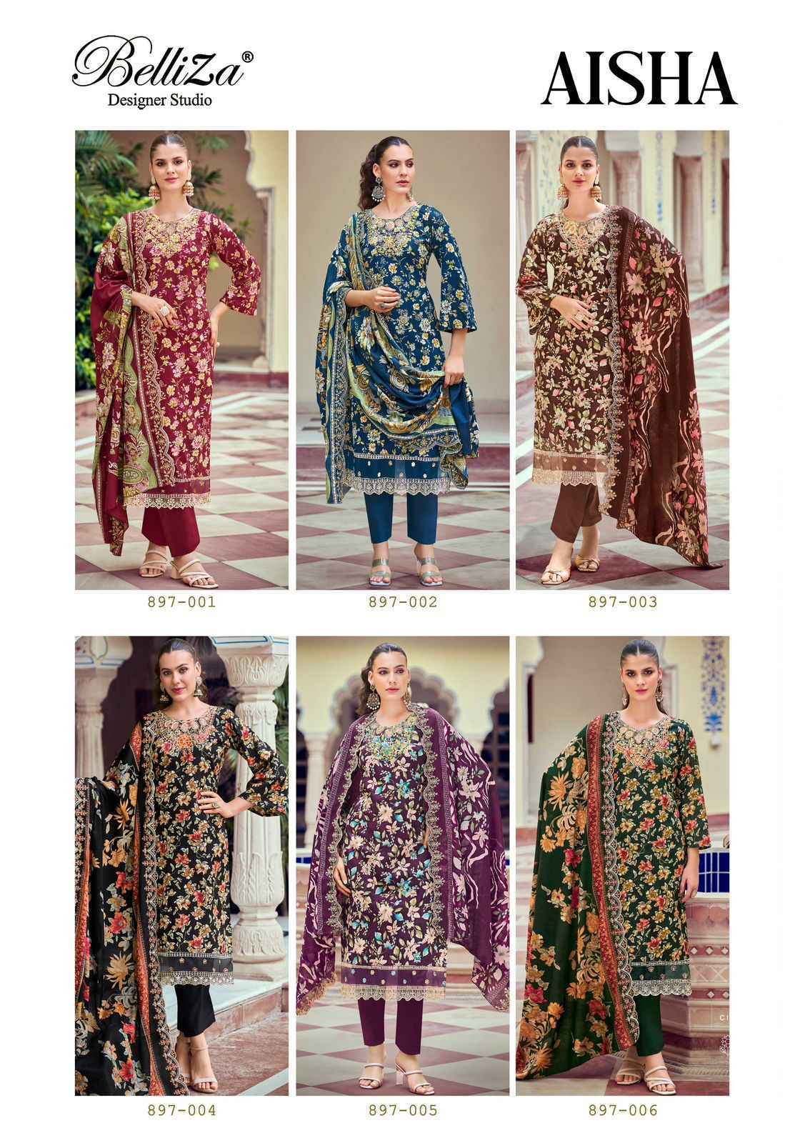 Belliza Designer Aisha Cotton Dress Material Surat Textile Hub ( 6 pcs Cataloge )