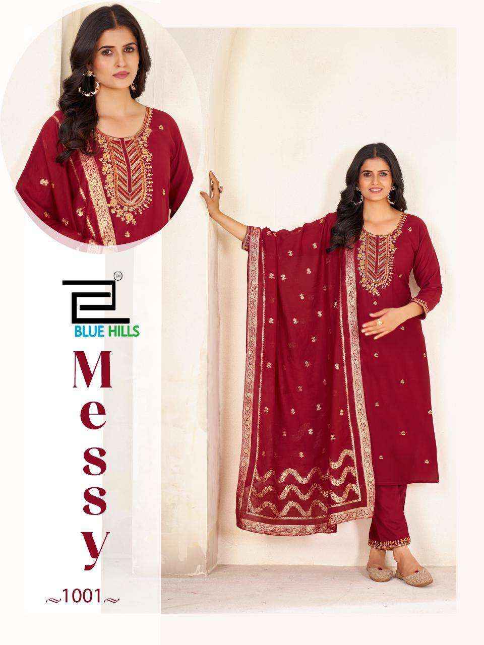 Blue Hills Messy Rayon Kurti readymade Combo Set Wholesale price ( 6 pcs Catalogue )